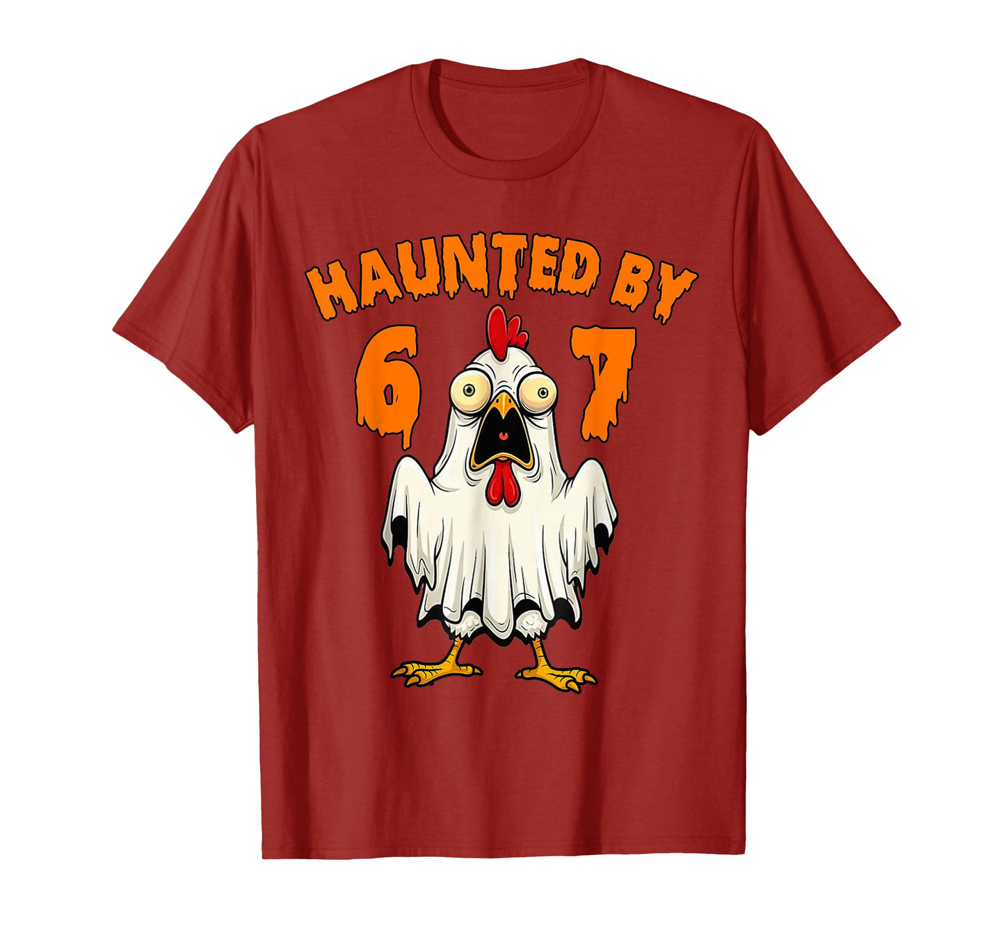 Haunted by 67 Funny Ghost Chicken Meme Halloween Costume T-Shirt
