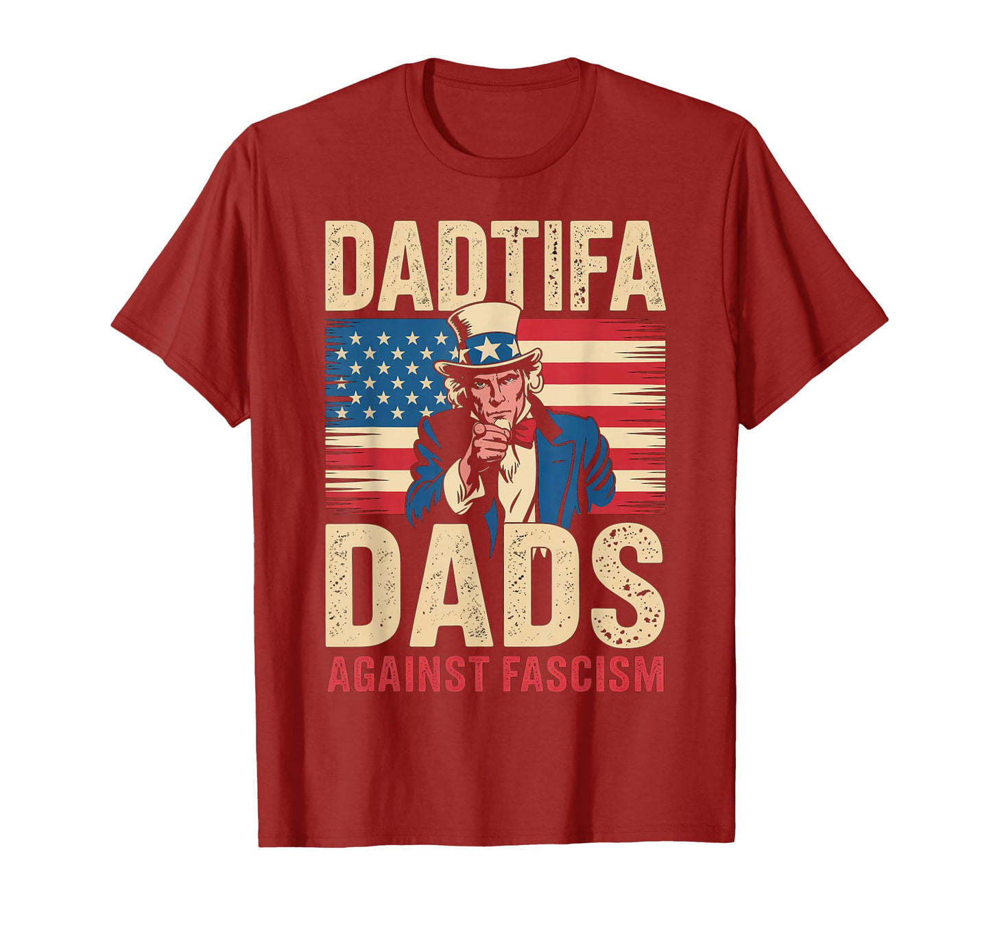 DADtifa Dads Against Fascism USA Flag Resist No Kings Father T-Shirt