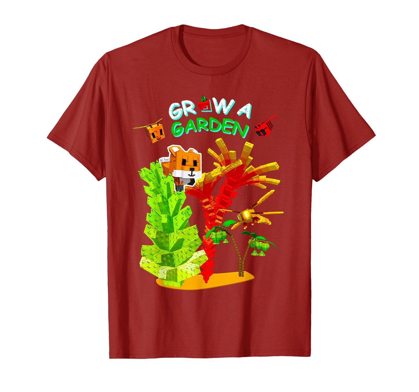 Grow A Garden Romanesco Burning Bud Fox Disco Bee Gamer T-Shirt