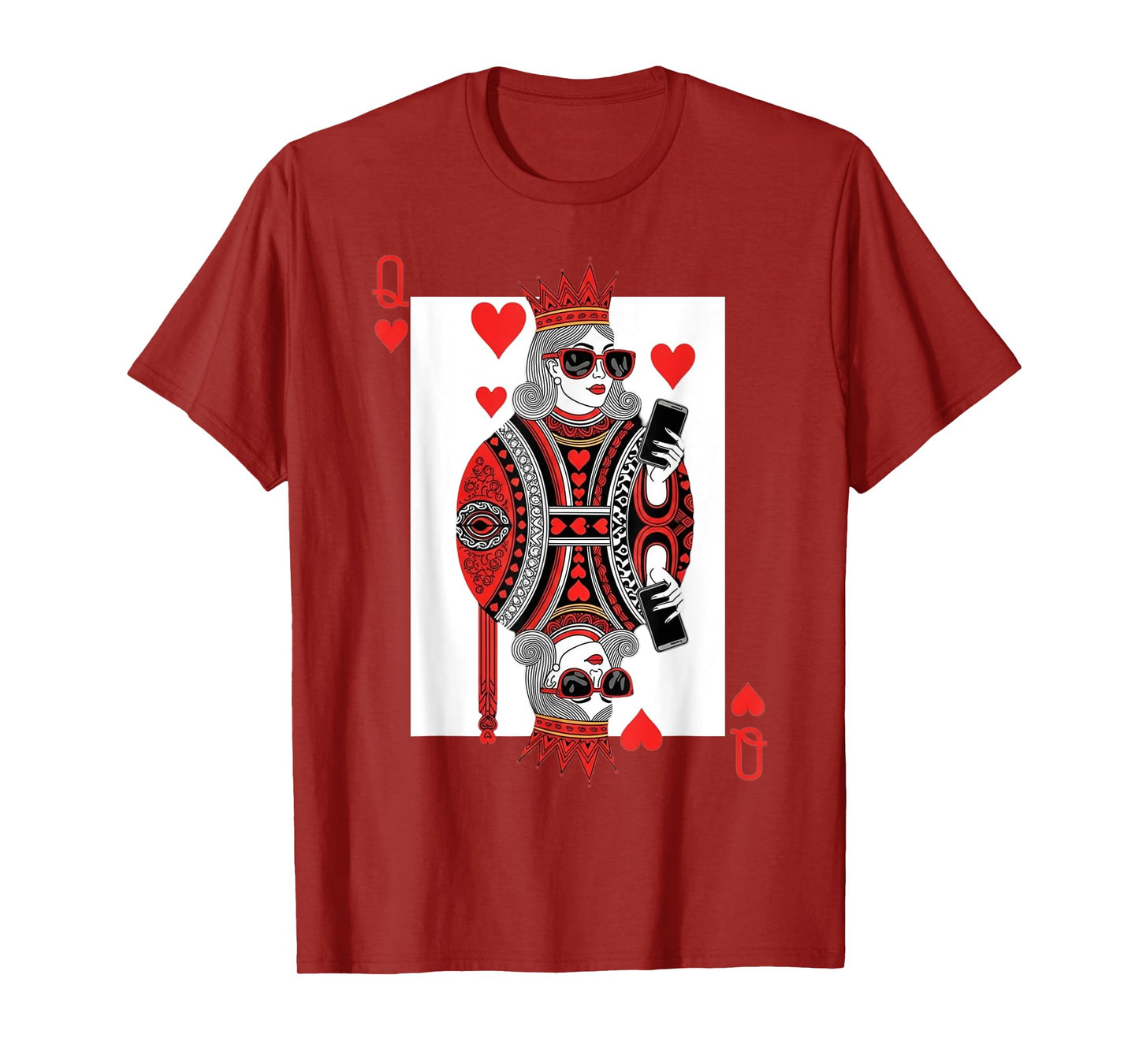 Classic Black Queen of Hearts Playing Card Poker Queen T-Shirt