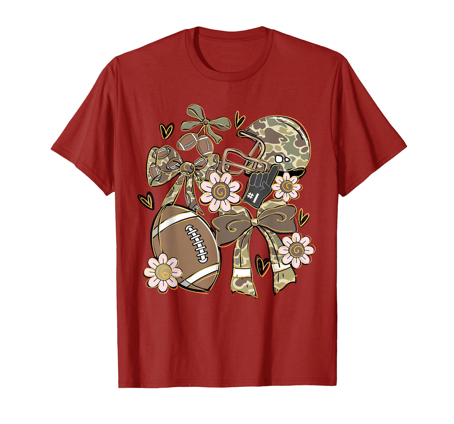 Camo Football Game Day Team Sports Jersey Uniform Men Women T-Shirt