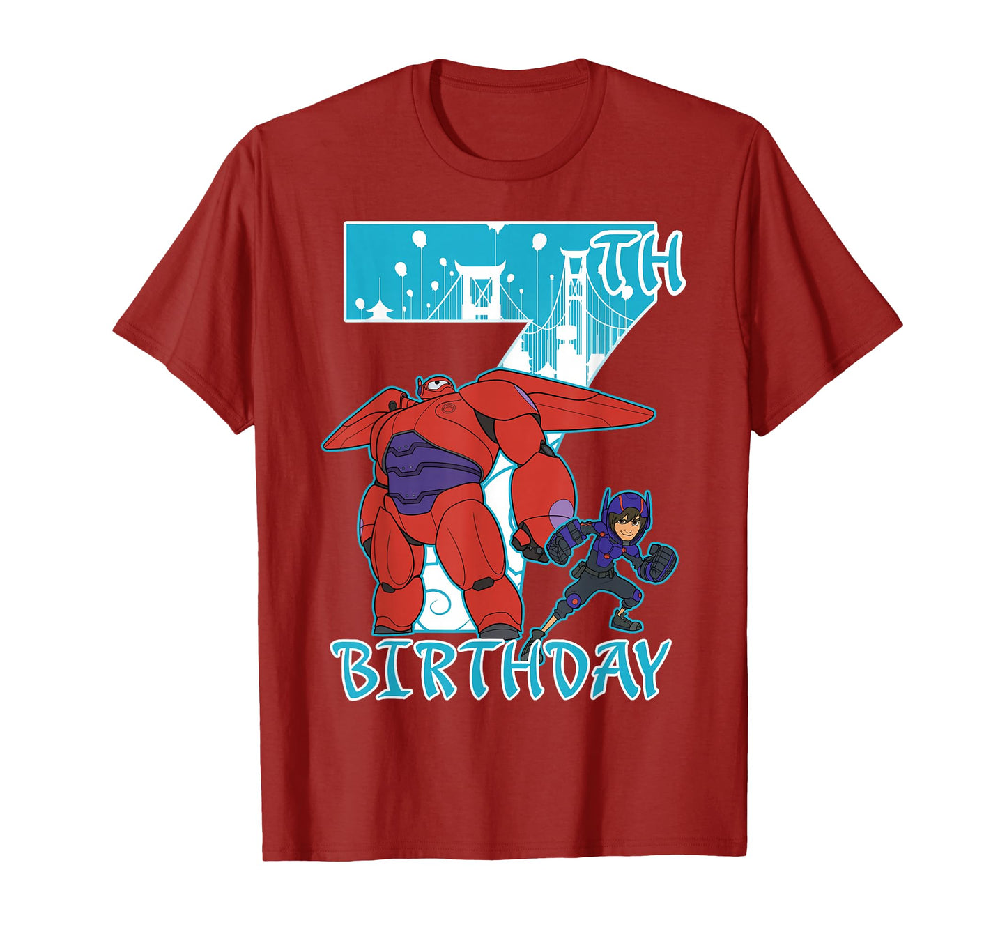 Disney Big Hero 6 Baymax Hiro 7th Birthday Graphic T-Shirt T-Shirt
