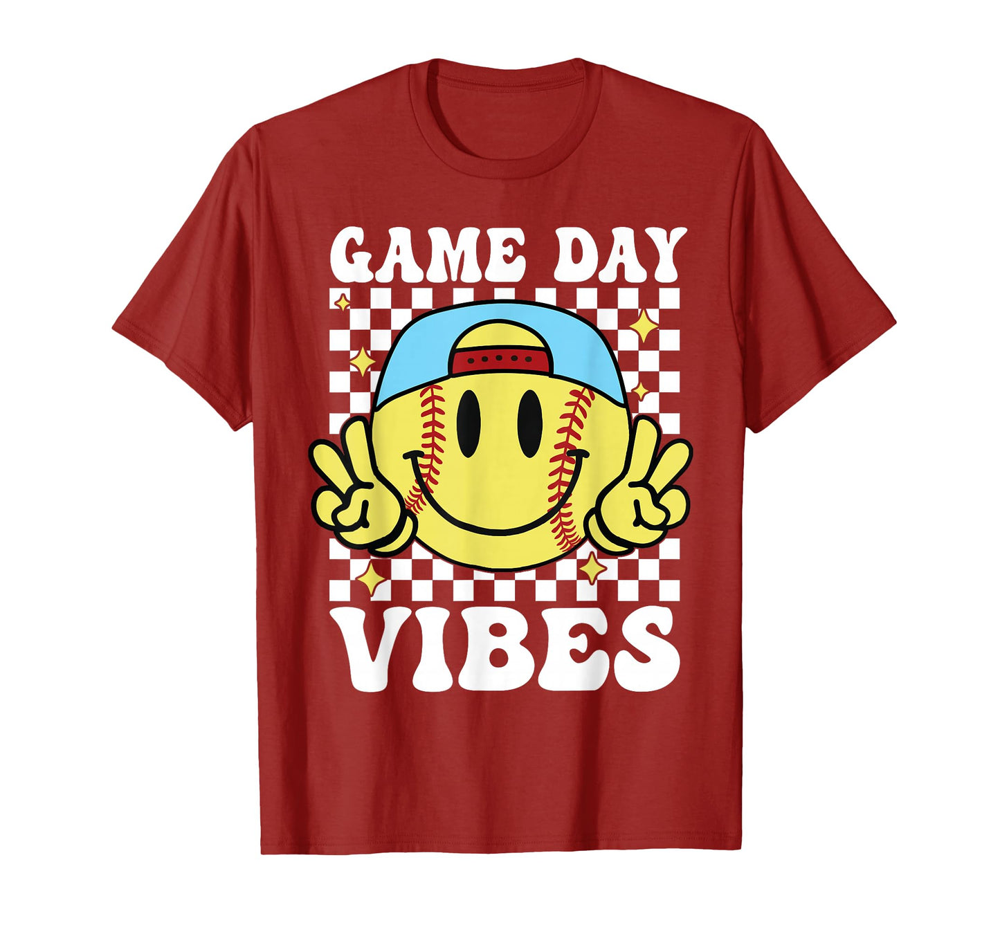 Softball Game Day Vibes Retro Groovy Game Day Girls Women T-Shirt