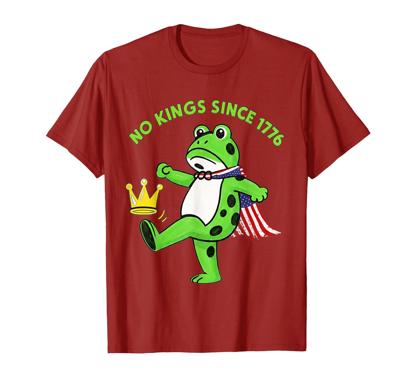 No Kings Since 1776 Portland Frog Kicking Crown T-Shirt