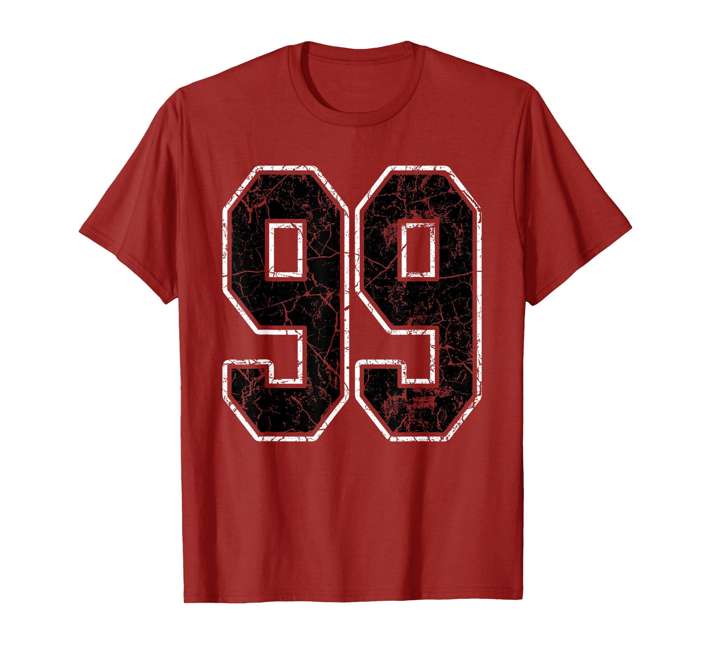 Black and White Number 99 Jersey Player Uniform #99 Fan T-Shirt