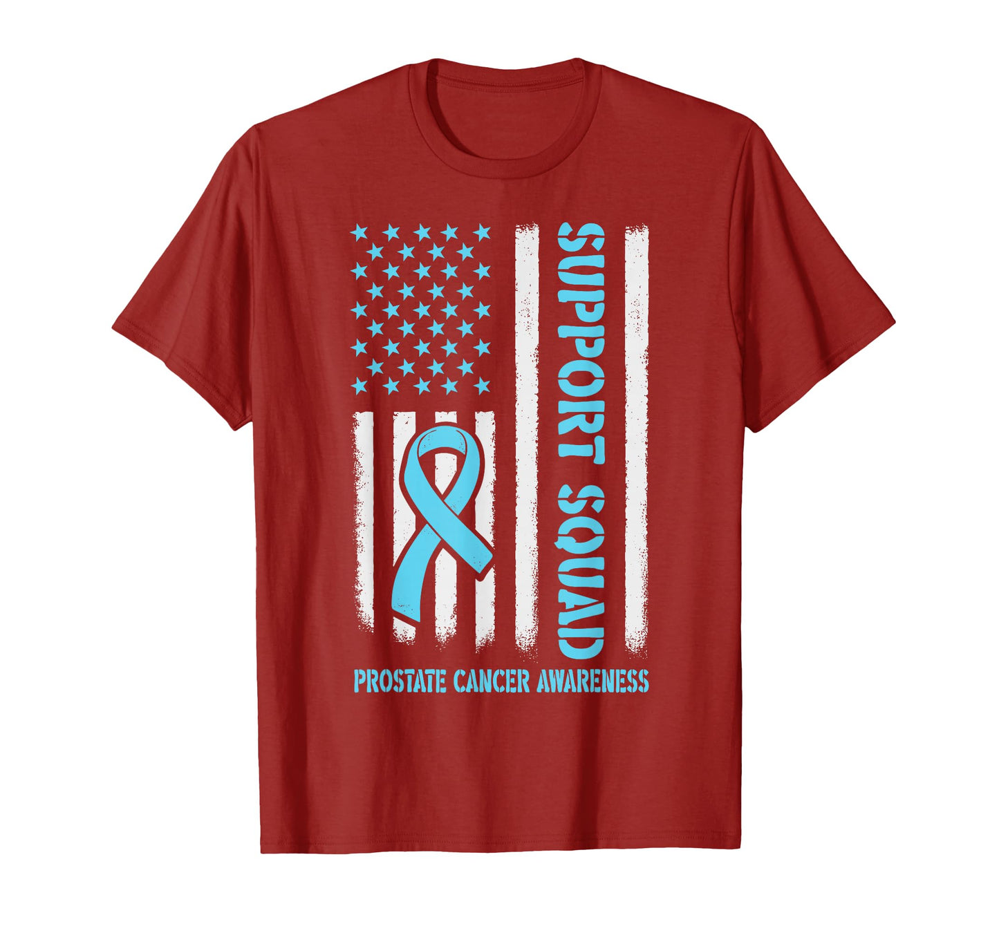 Prostate Cancer Awareness Support Squad Light Blue Ribbon US T-Shirt
