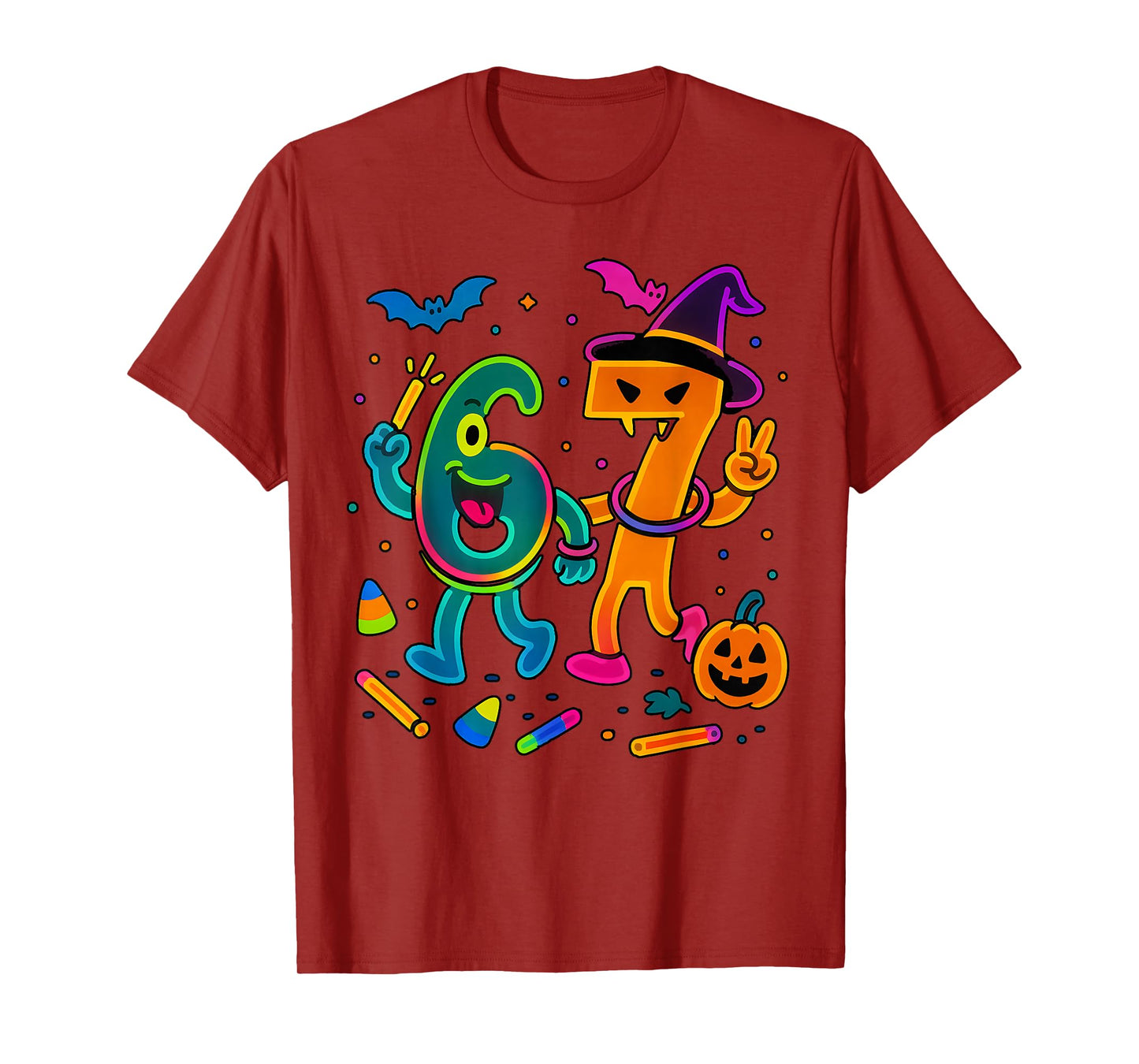 Fun 67 Meme Glow Style Halloween 6 7 T-Shirt