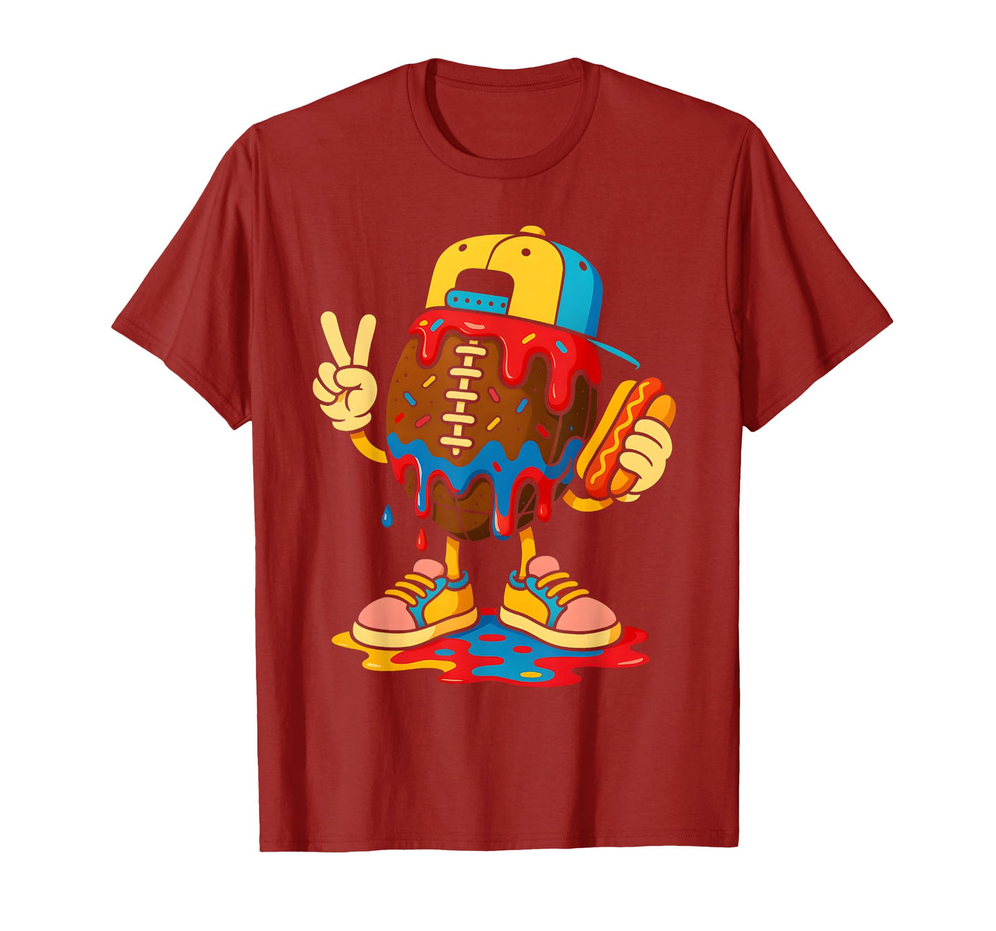 Football Drip Boys Football Ice Cream Youth Game Day T-Shirt