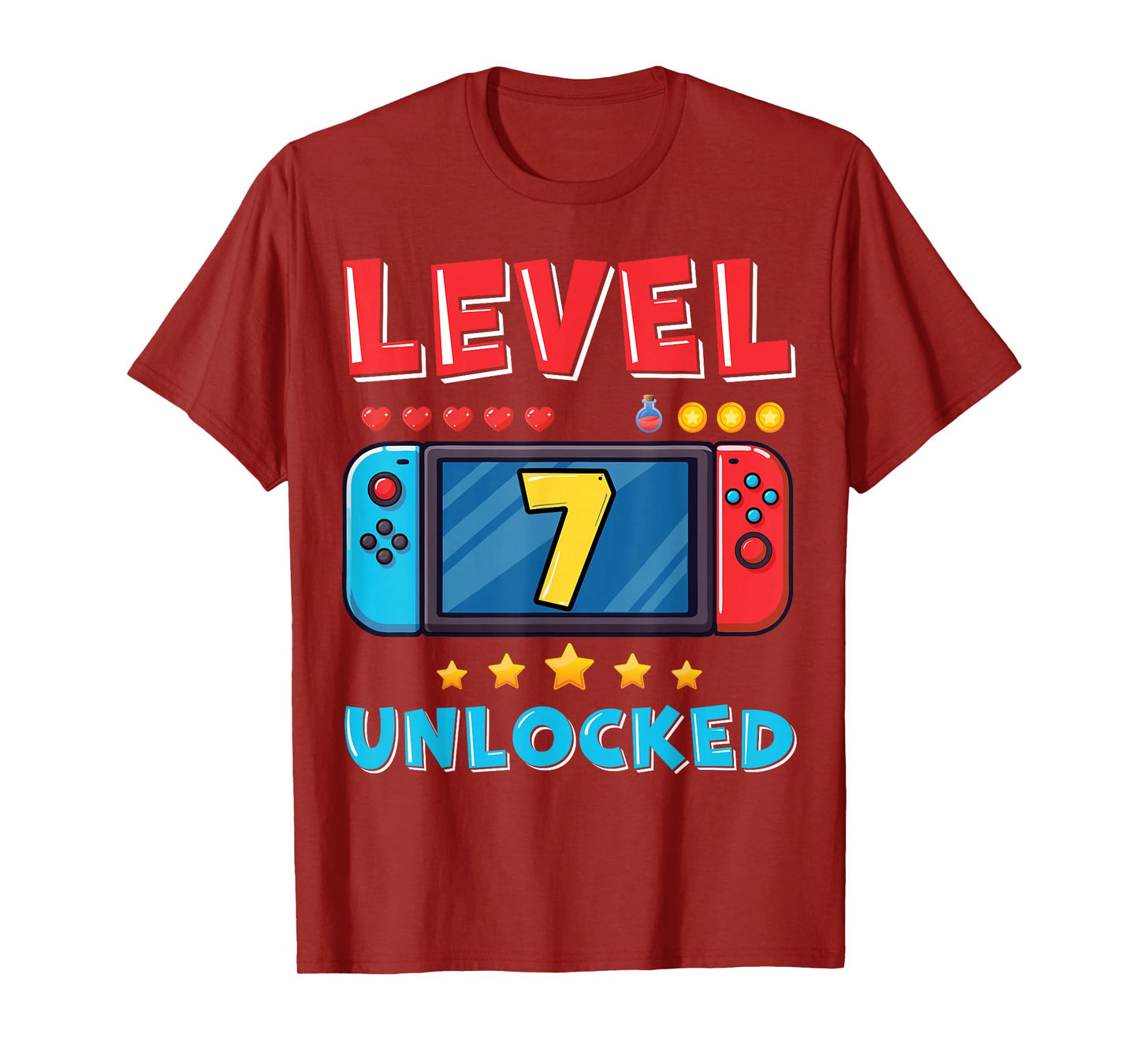 7 Year Old Bday Decorations Son Gamer Boy 7yr 7th Birthday T-Shirt