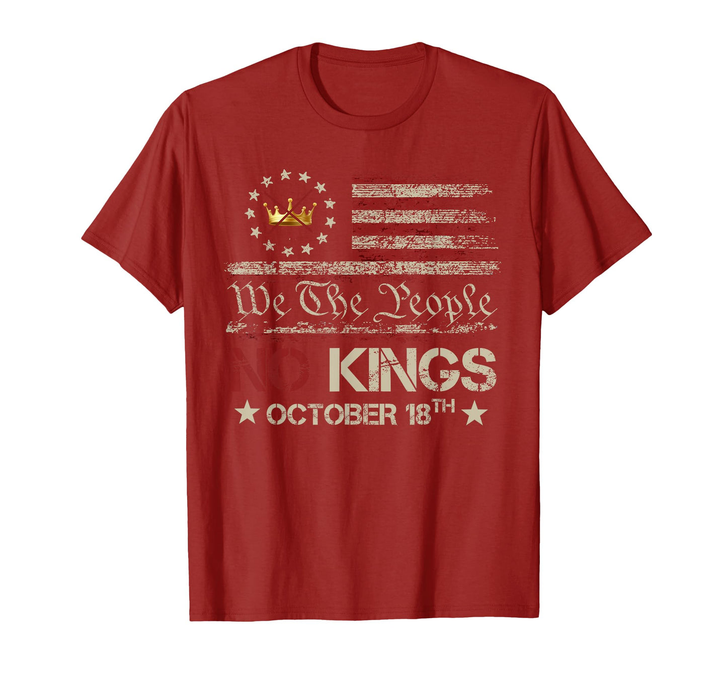 No Kings Vintage America Flag 1776 October 18 T-Shirt