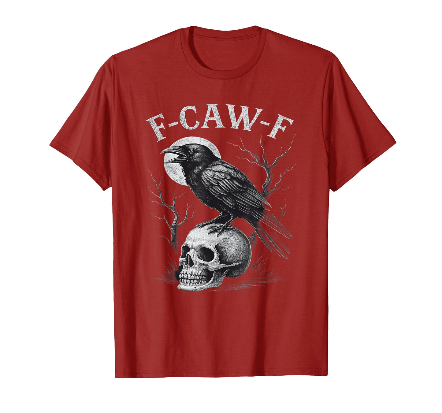 F-Caw-F Black Crow Bird Retro Vintage Gothic Moon F-Caw-F T-Shirt