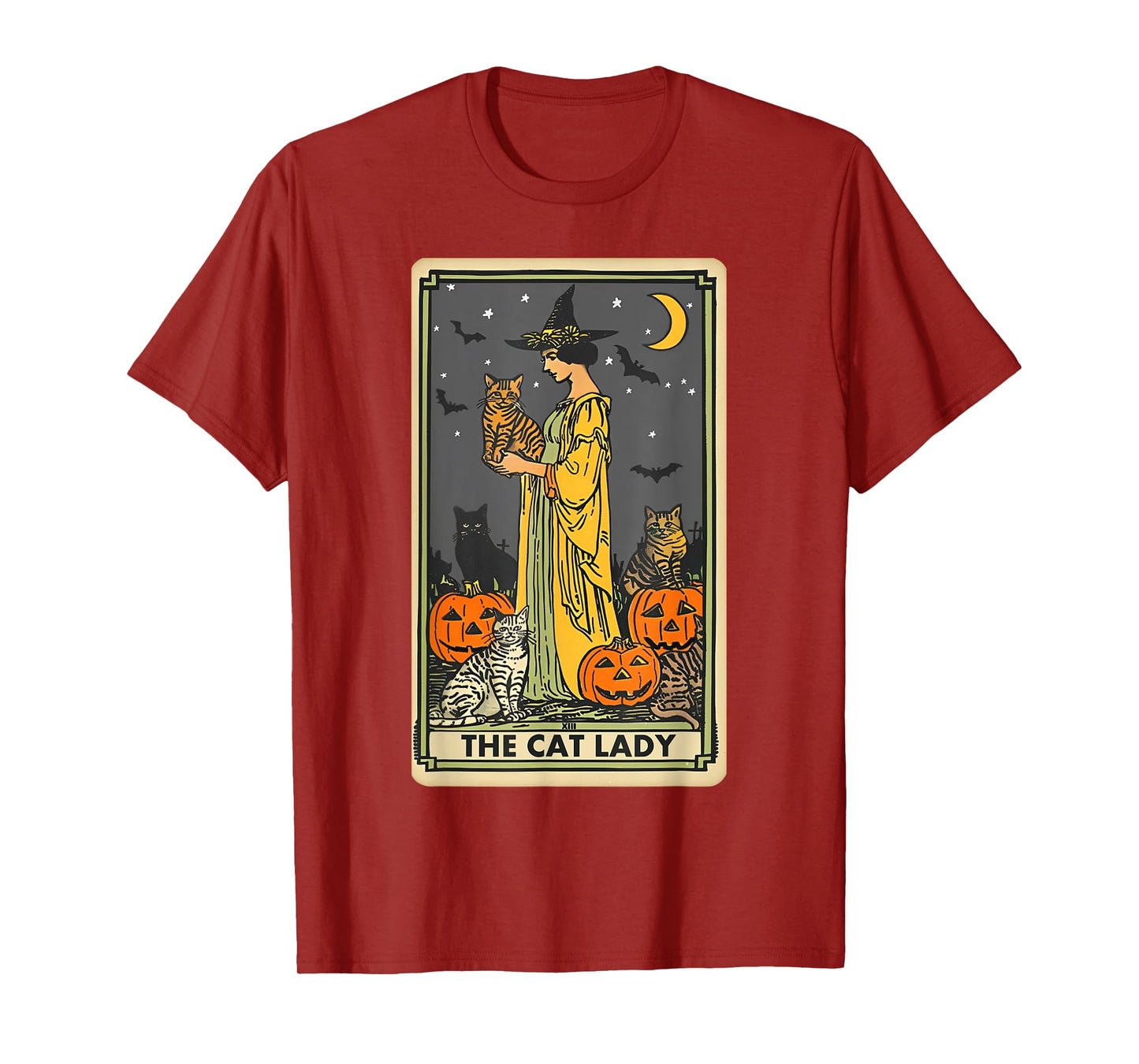 The Cat Lady Tarot Card Vintage Gothic Cat Women Cat Mom T-Shirt
