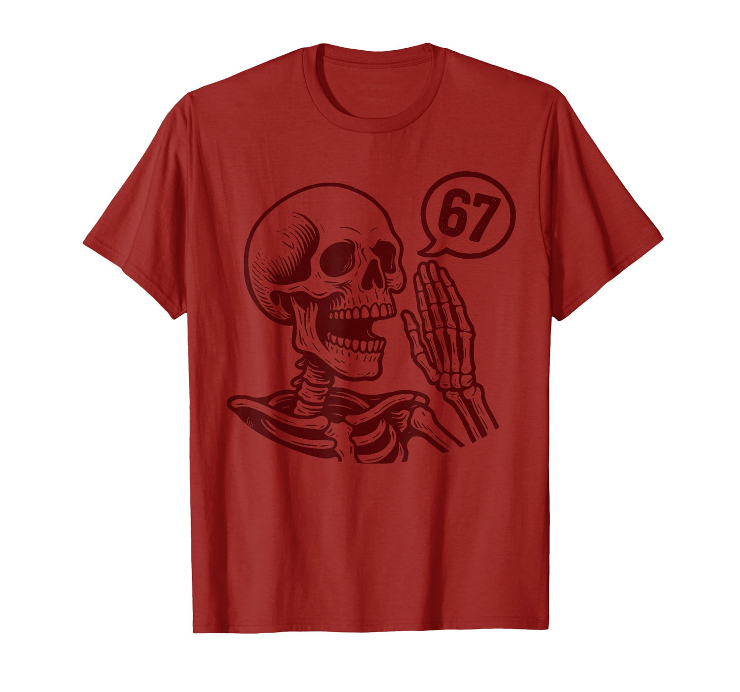 67 Halloween Skeleton Six Seven Meme Brainrot Funny Boys T-Shirt