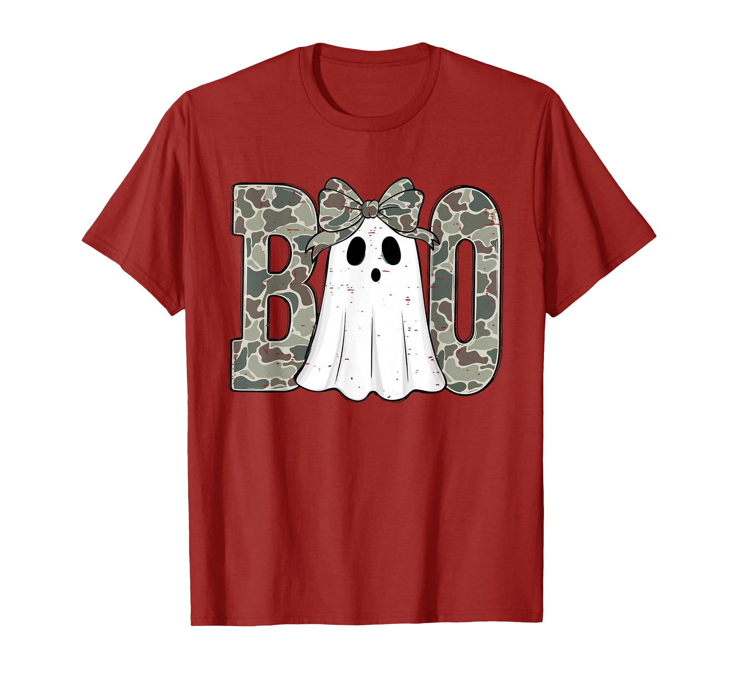 Camo Ghost Boo Spooky Season Fall Halloween Toddler Girls T-Shirt