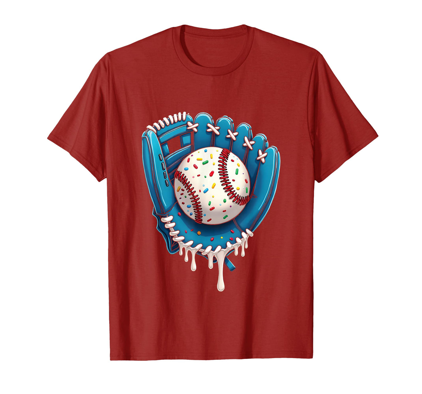 Baseball Drip Ice Cream Sprinkles Baseball Glove T-Shirt