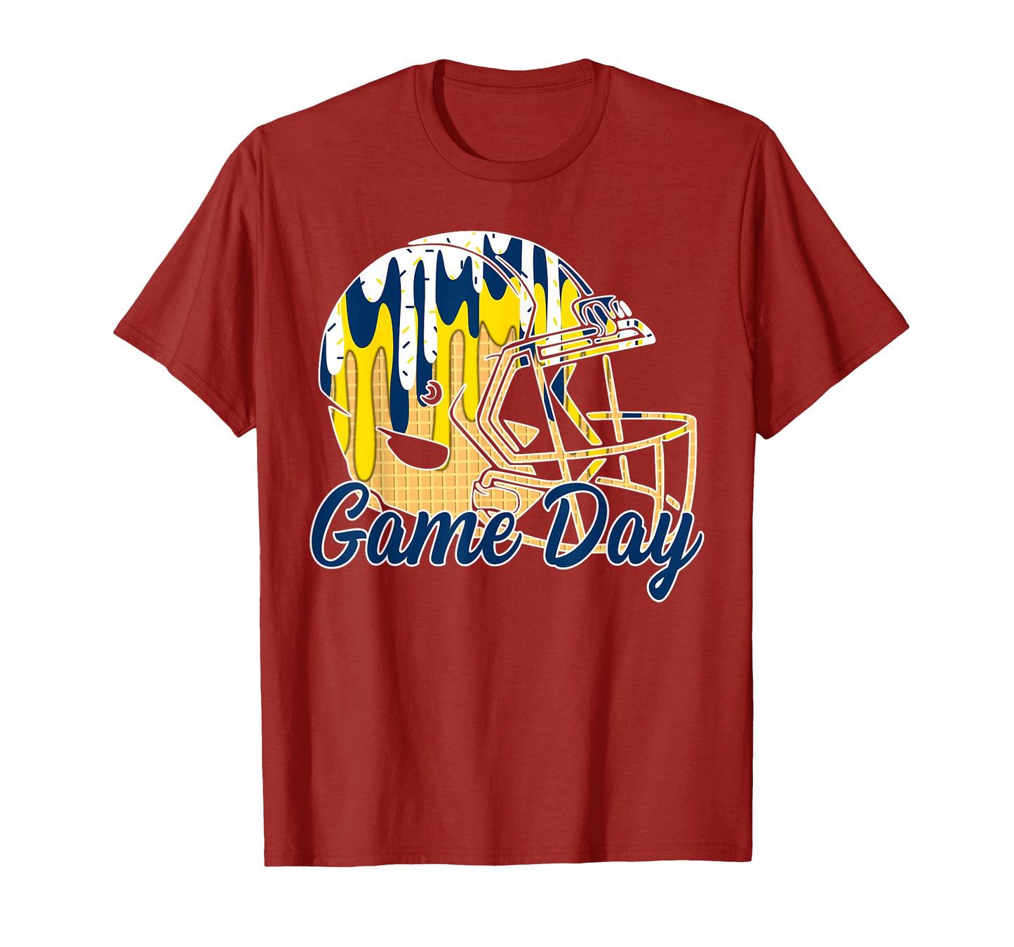 Football Drip Game Day Sport Football Mom Go Cheer Blue Navy T-Shirt