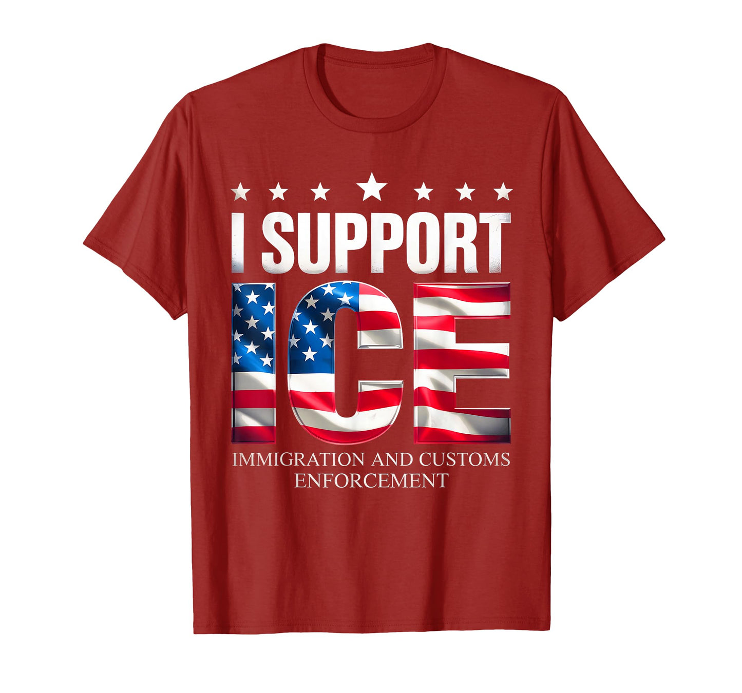 Support ICE Immigration Officers American Flag Border Patrol T-Shirt