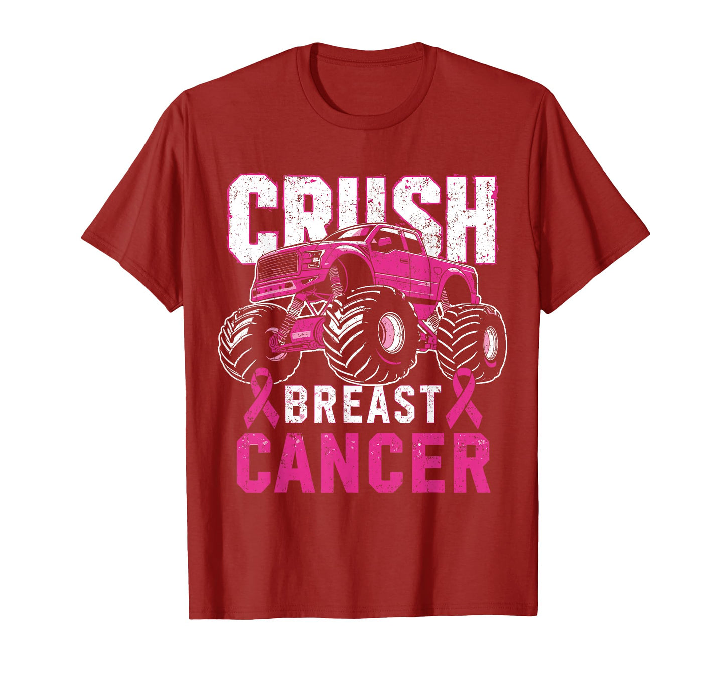 Monster Truck Pink Breast Cancer Awareness Kids Toddler Boys T-Shirt
