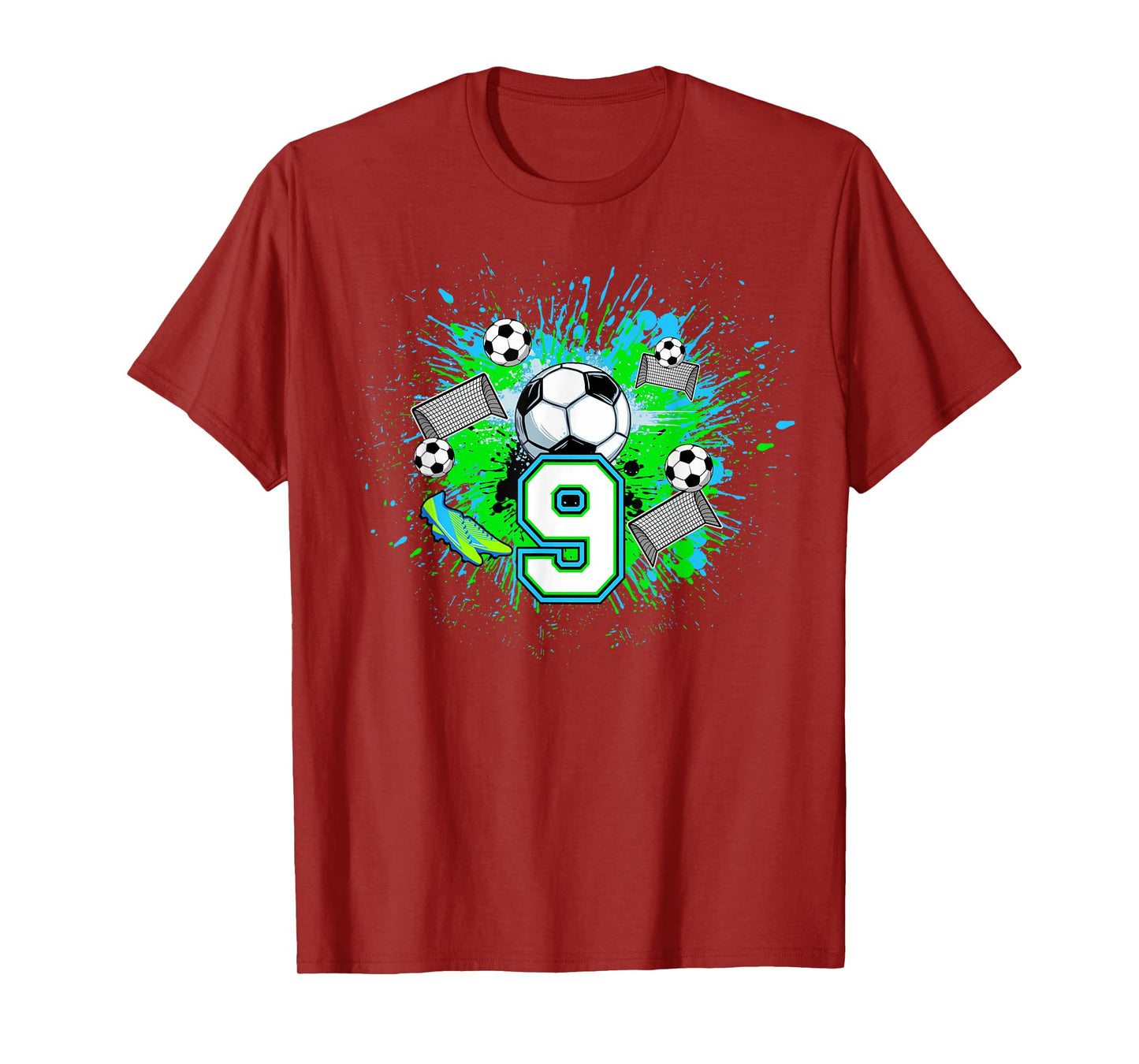 9th Soccer Birthday Party 9 Year Old Soccer Player T-Shirt