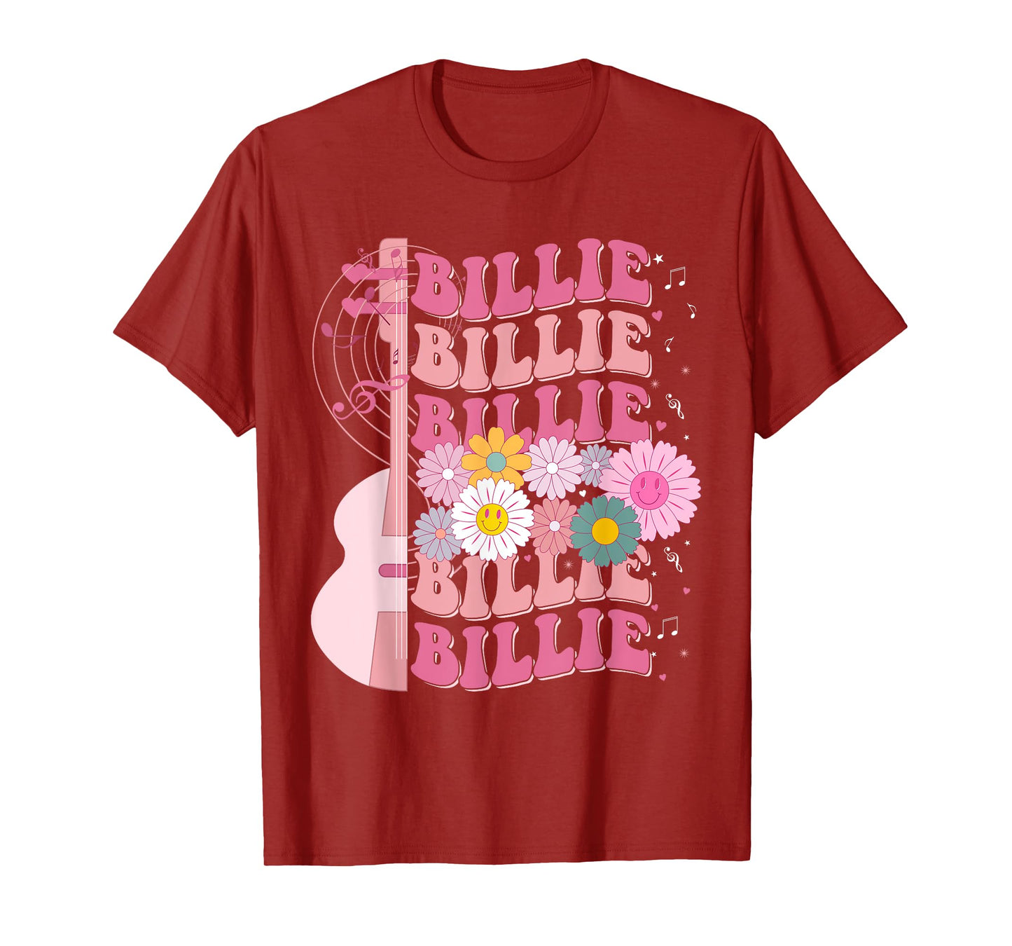 Girl Retro Billie First Name Personalized Groovy 80's T-Shirt