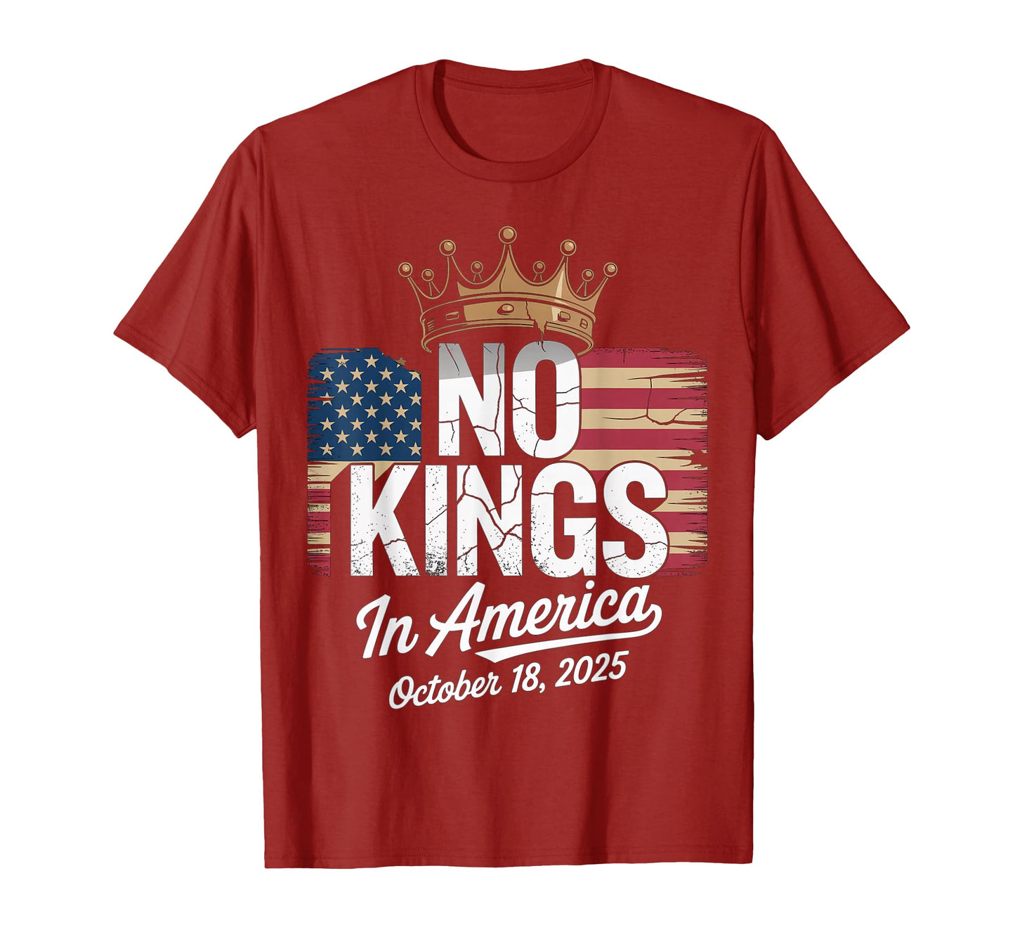 No Kings Protest October 18 2025 American Flag Resist T-Shirt