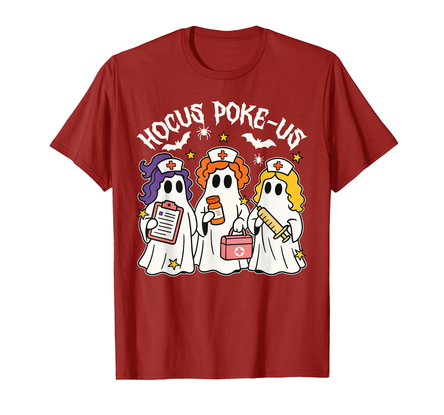 Hocus Poke-us Witch Nurse Halloween Medical Lab Tech Spooky T-Shirt