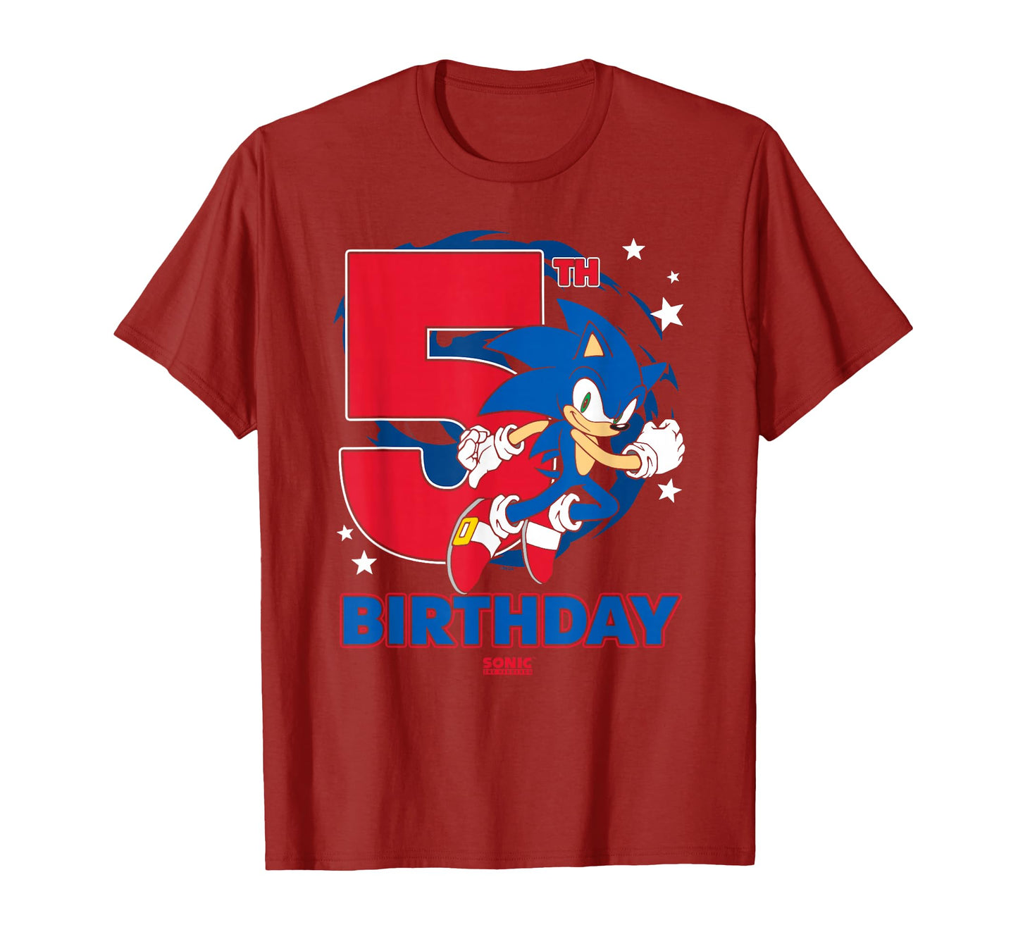 Sonic The Hedgehog 5th Birthday Epic Sonic Big Chest Logo T-Shirt