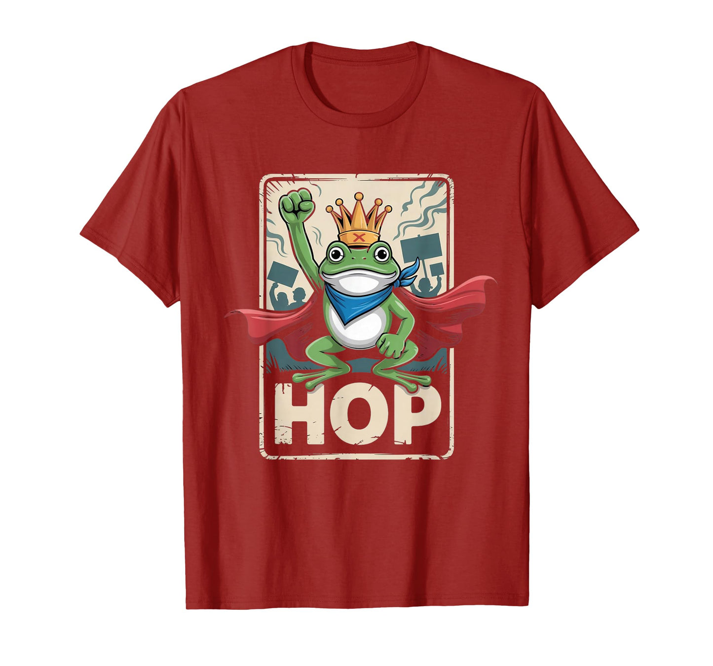 Funny Portland Frog Hop Protest Resist Frog No Kings Toad T-Shirt