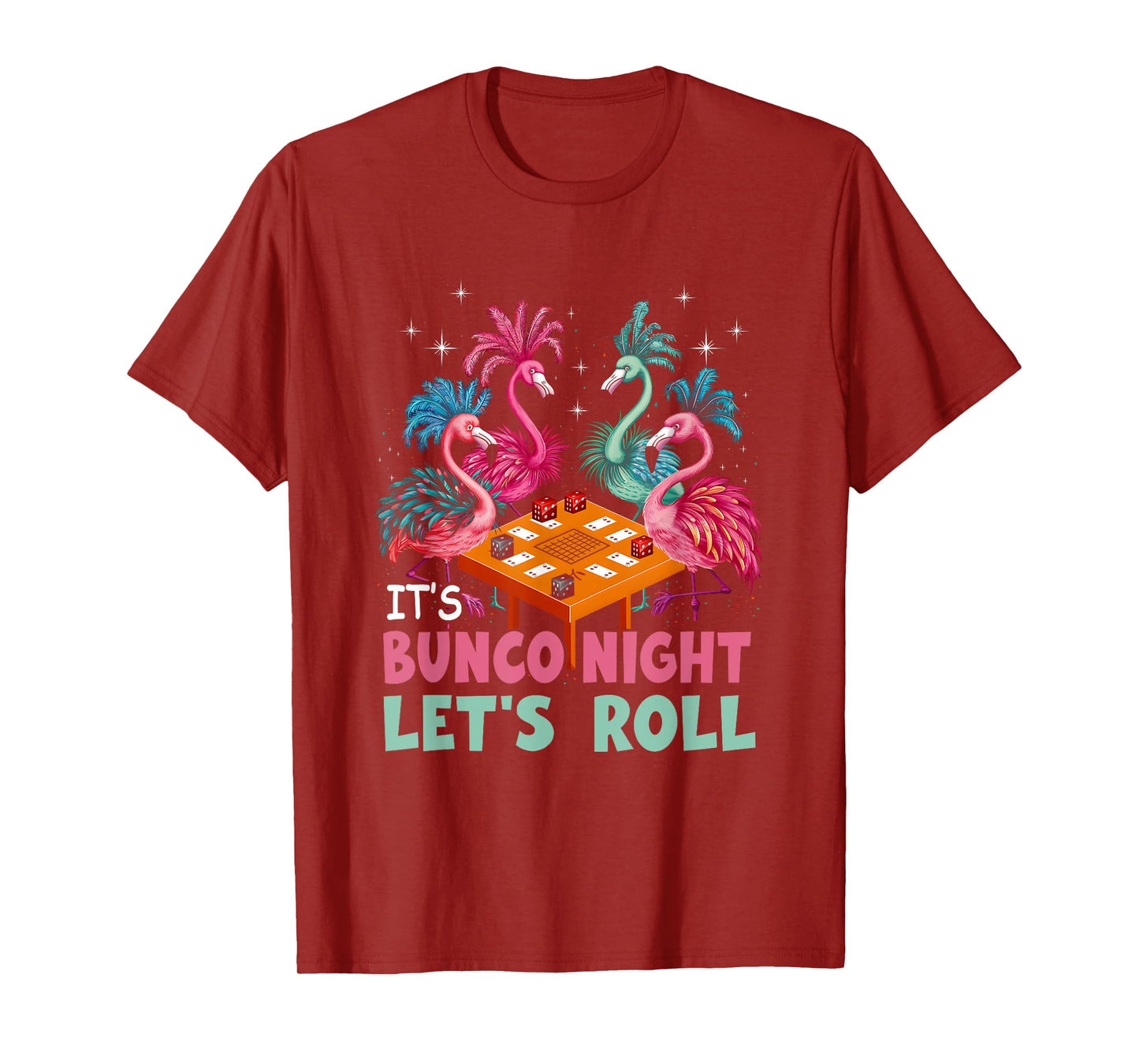 Bunco Night Pink Flamingo Bunco Game Dice Tropical Gambling T-Shirt