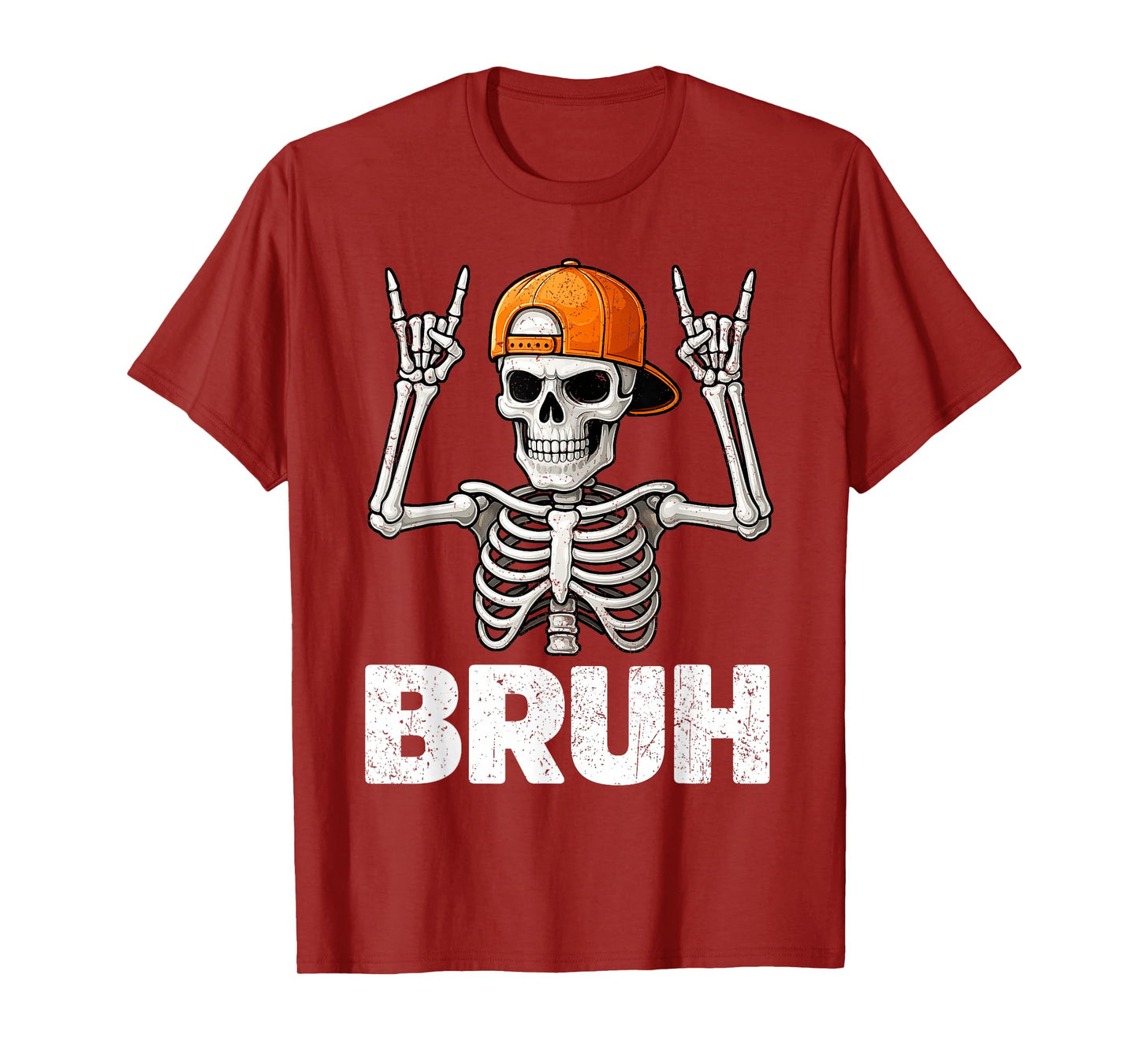 Bruh Halloween Skeleton Rock On for Mens Boys Toddlers Kids T-Shirt