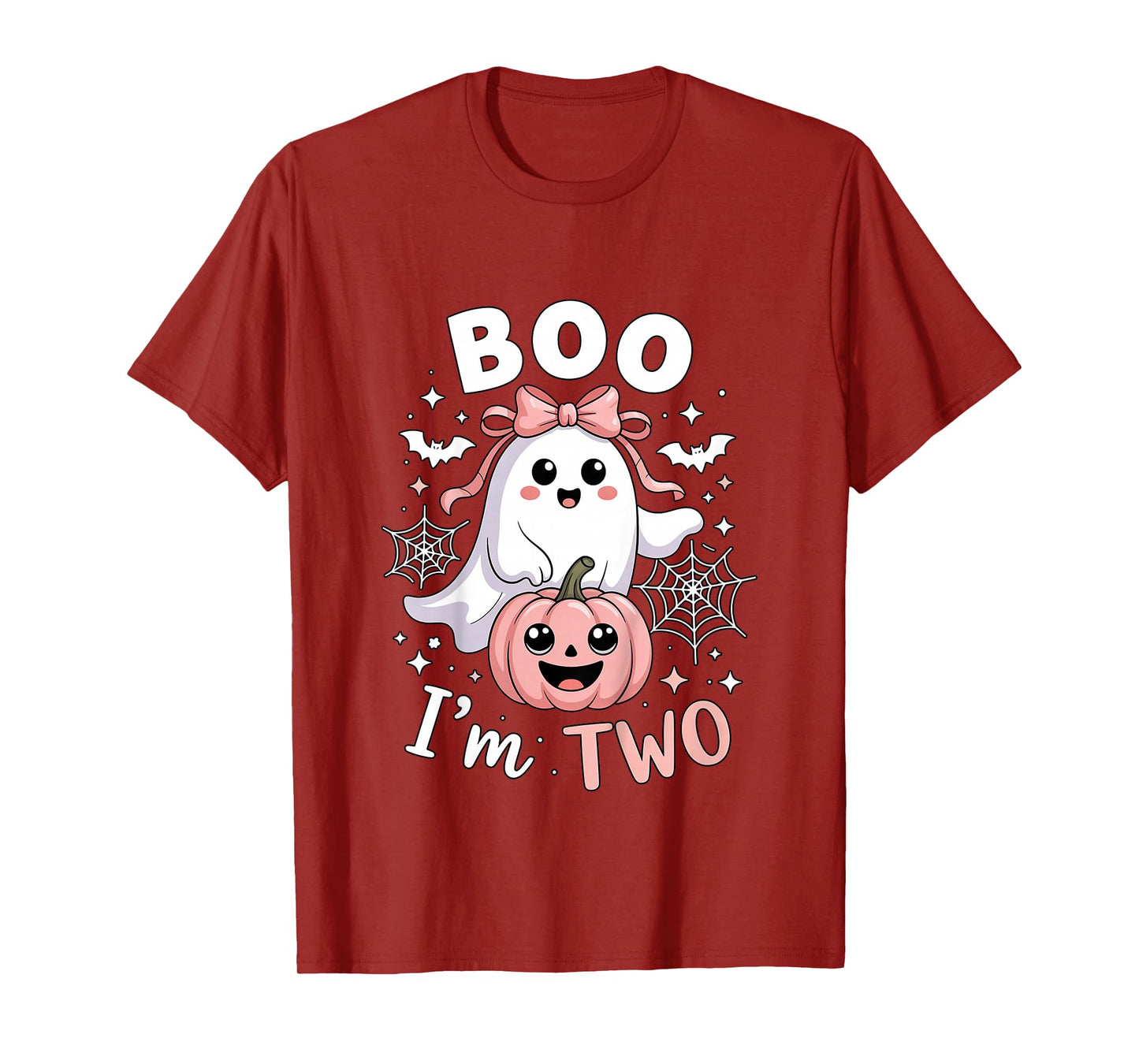Ghost Boo I'm Two Years 2nd Birthday Toddler Halloween Party T-Shirt