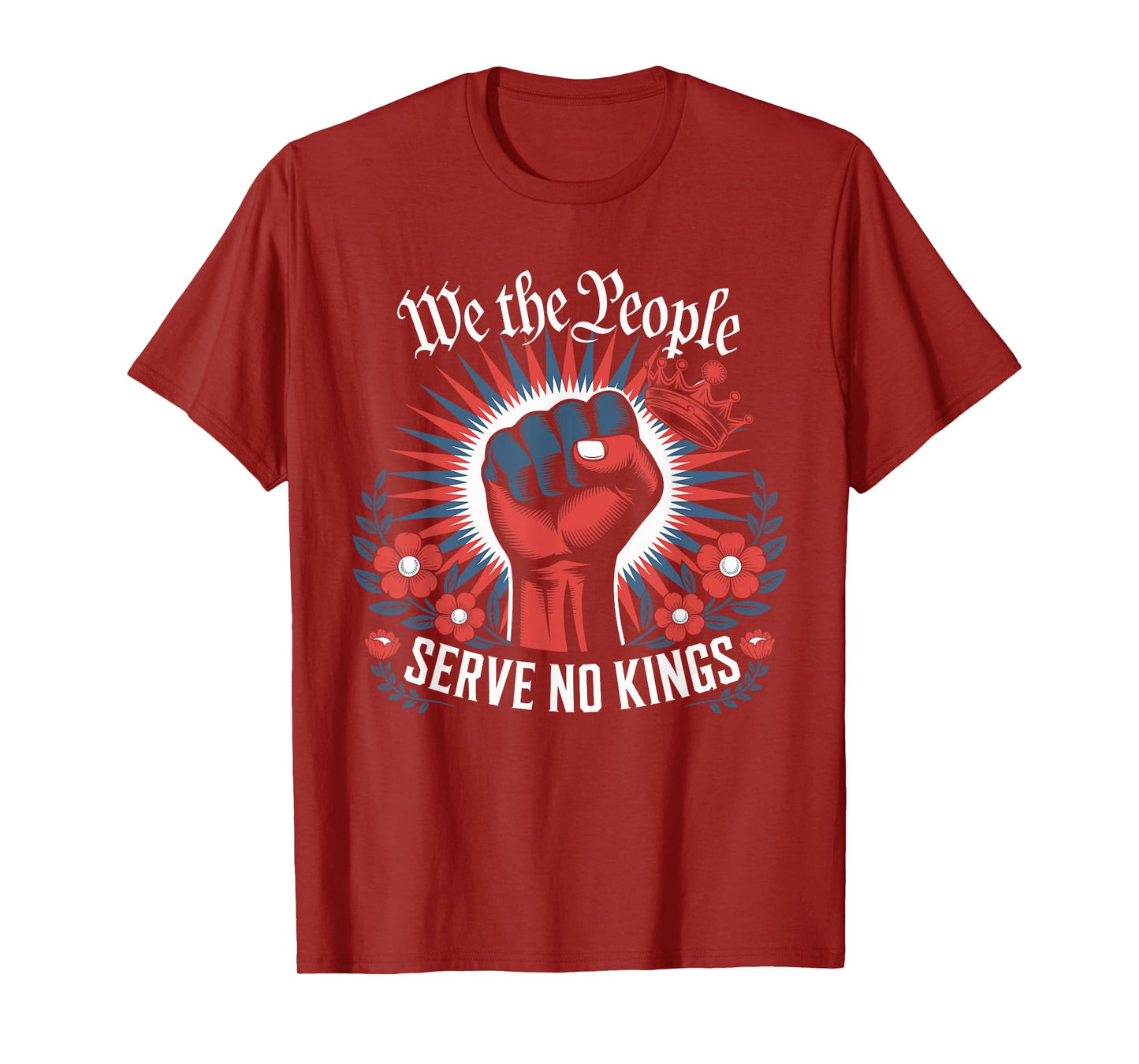 No Kings Retro Patriotic Woman Liberty Art 4th of July T-Shirt