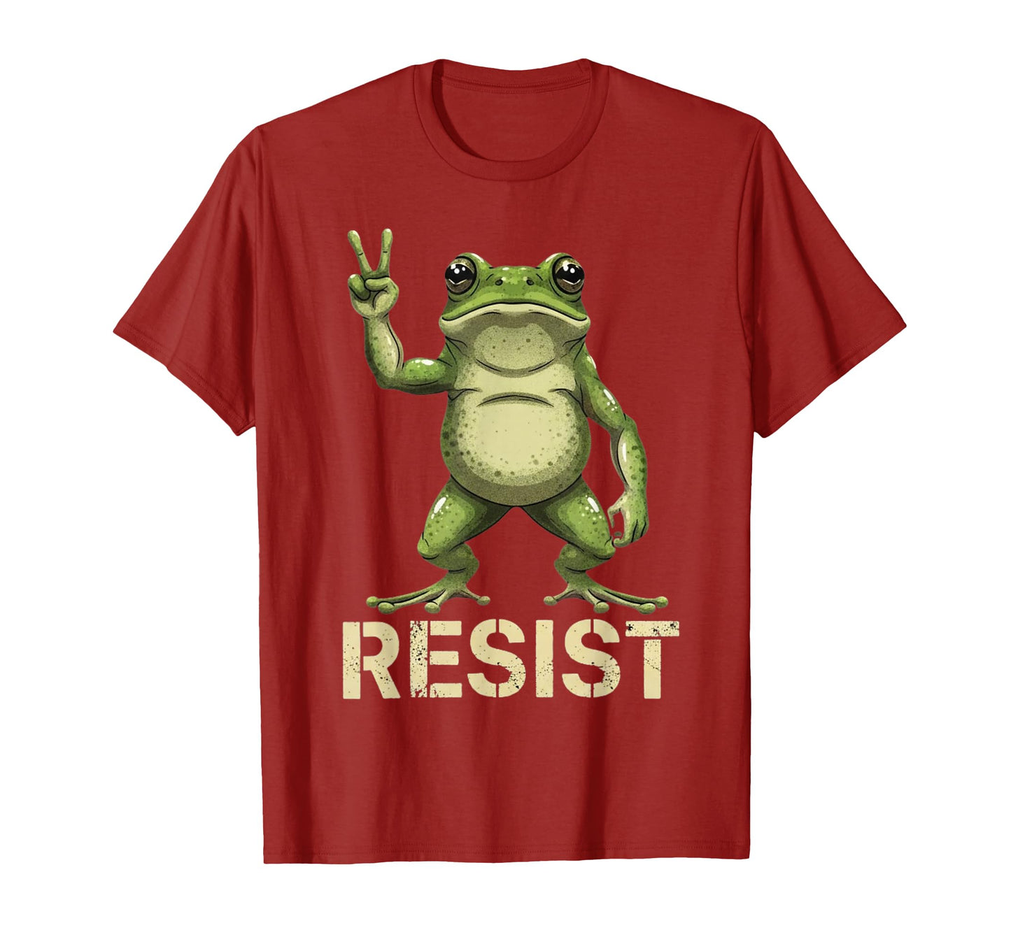 Realistic Frog Resist Protest Peace Sign Funny Activism T-Shirt