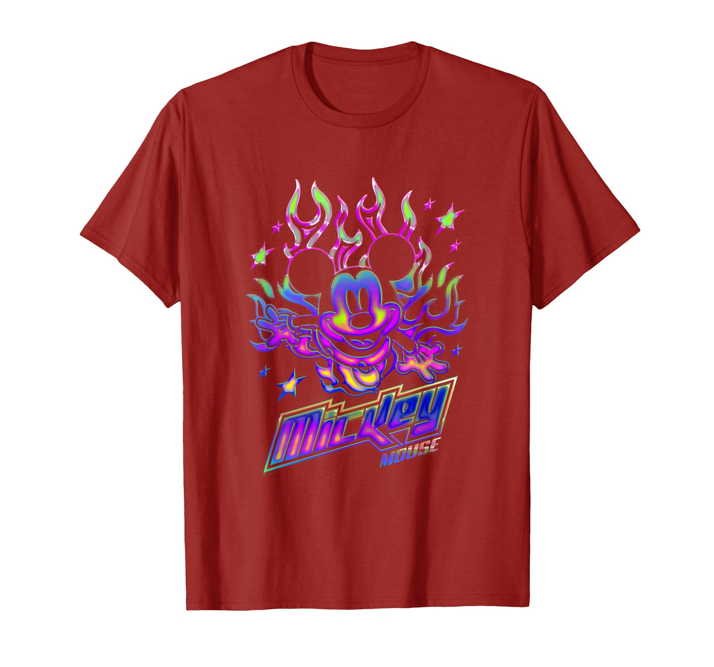 Disney Mickey and Friends Holographic Flame Style T-Shirt