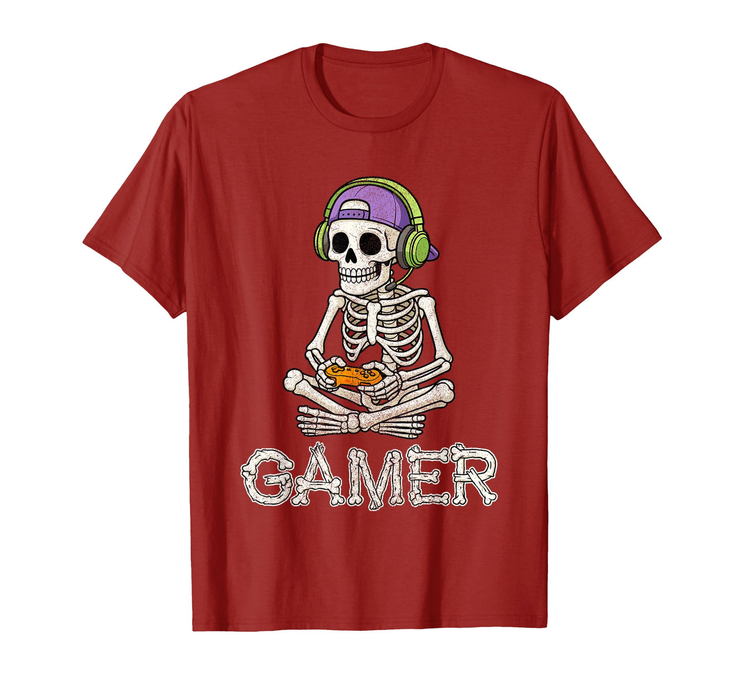 Funny Gamer Skeleton Gamer Teen Boys Video Gaming Bruh T-Shirt