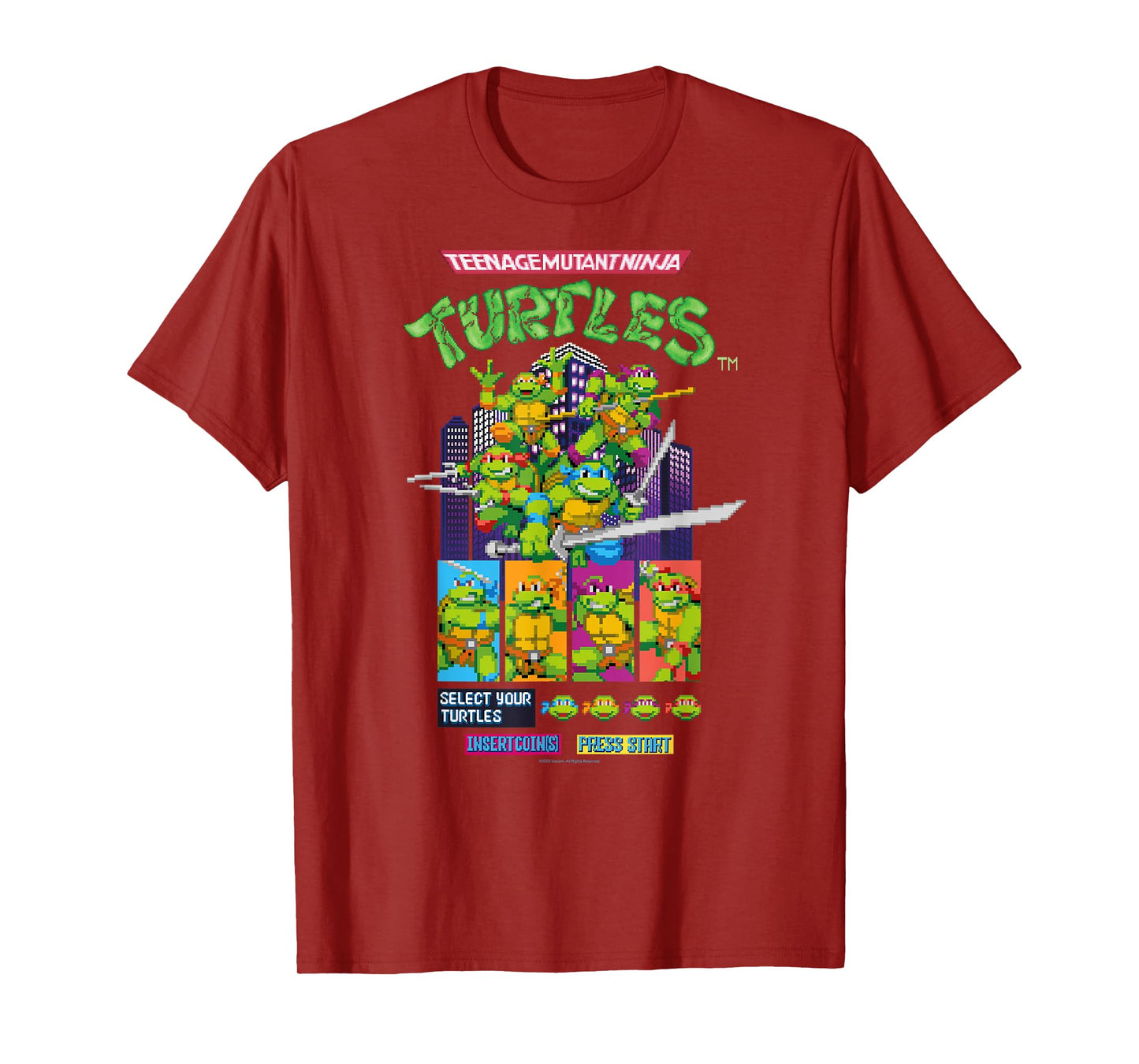 Teenage Mutant Ninja Turtles Arcade Game Screen Retro T-Shirt