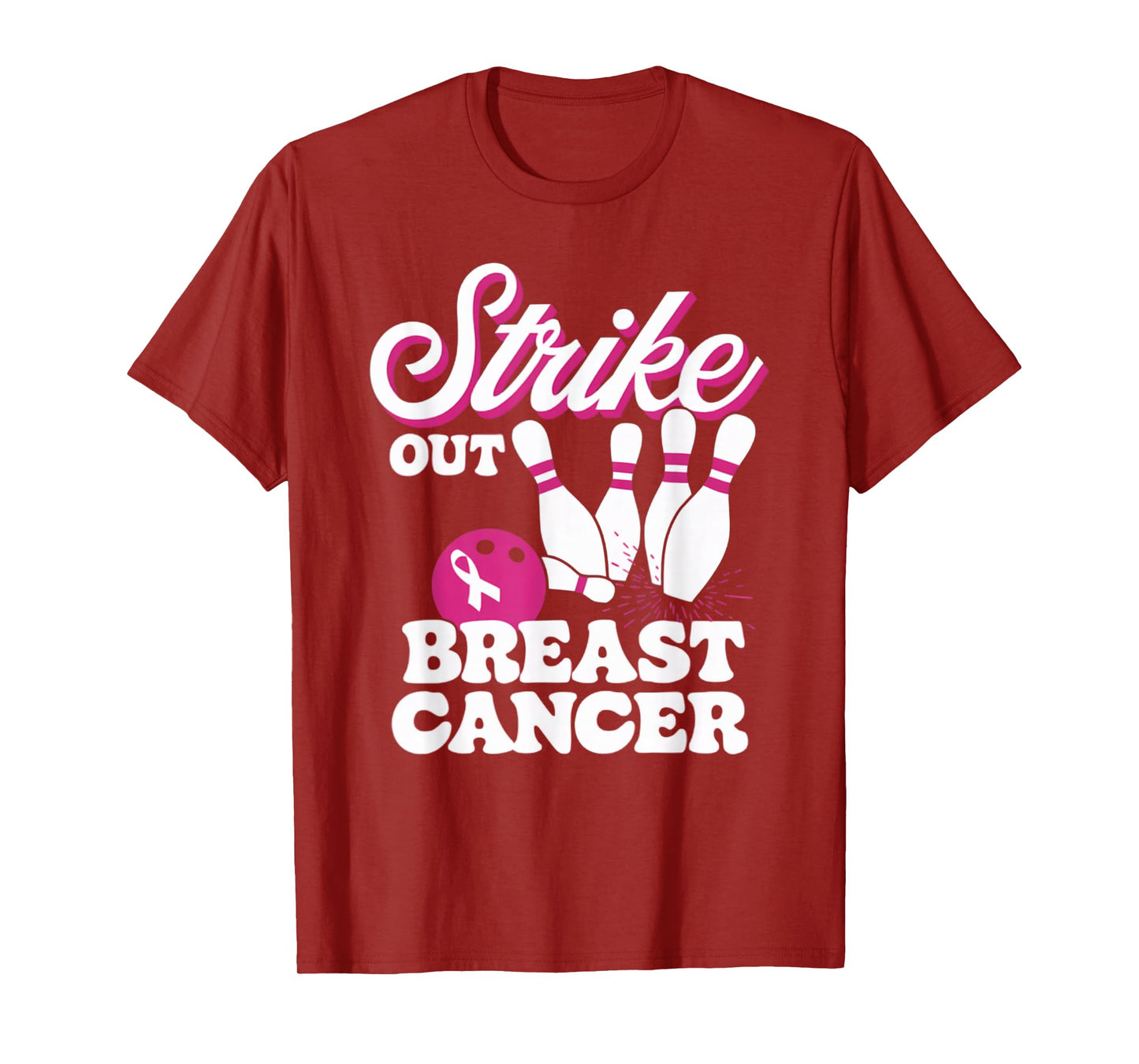 Strike Out Breast Cancer Bowling Awareness Women Men Kids T-Shirt