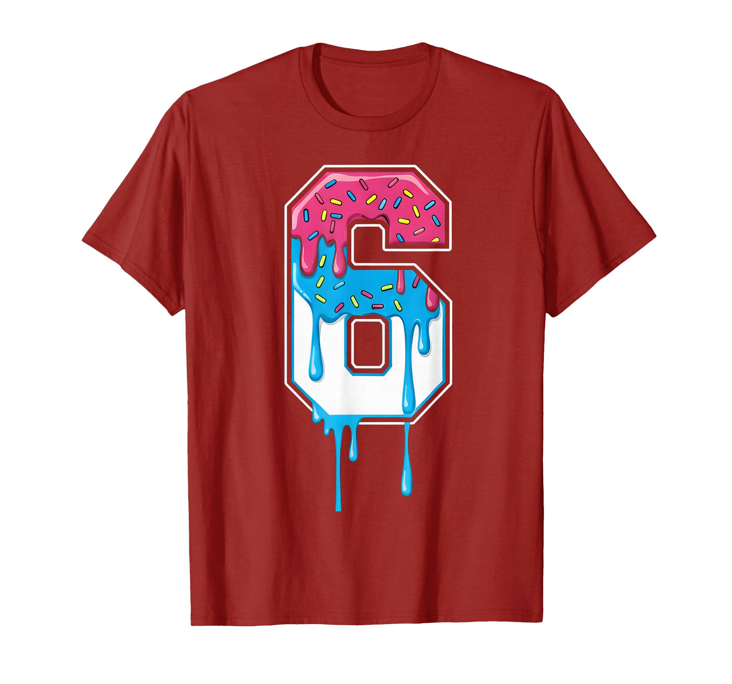 6 Number Six Team Sports Ice Cream Drip 67 Six Seven Meme T-Shirt