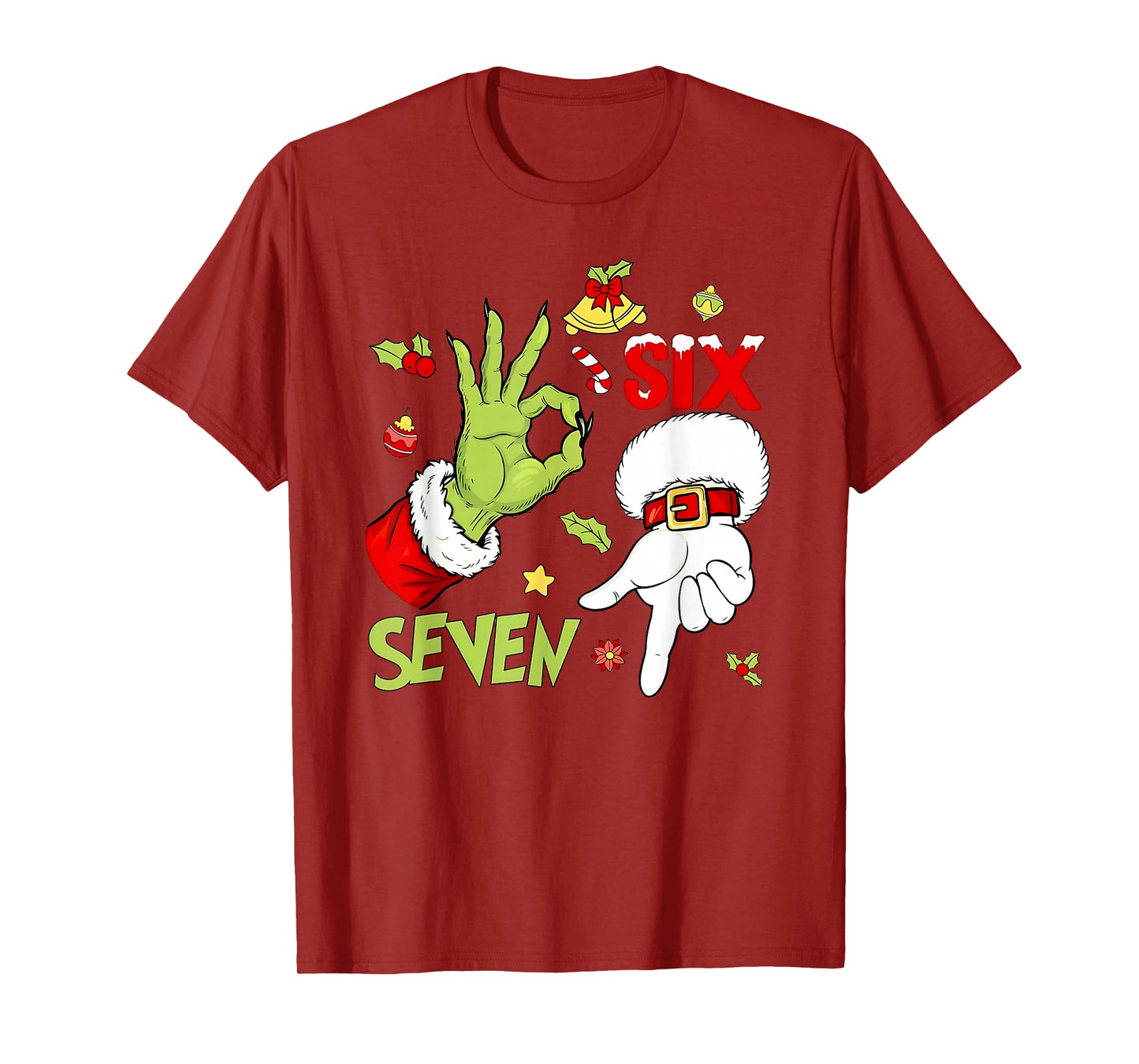 Funny Christmas Hand 6-7 Six Seven Shirt – Holiday Humor Tee T-Shirt