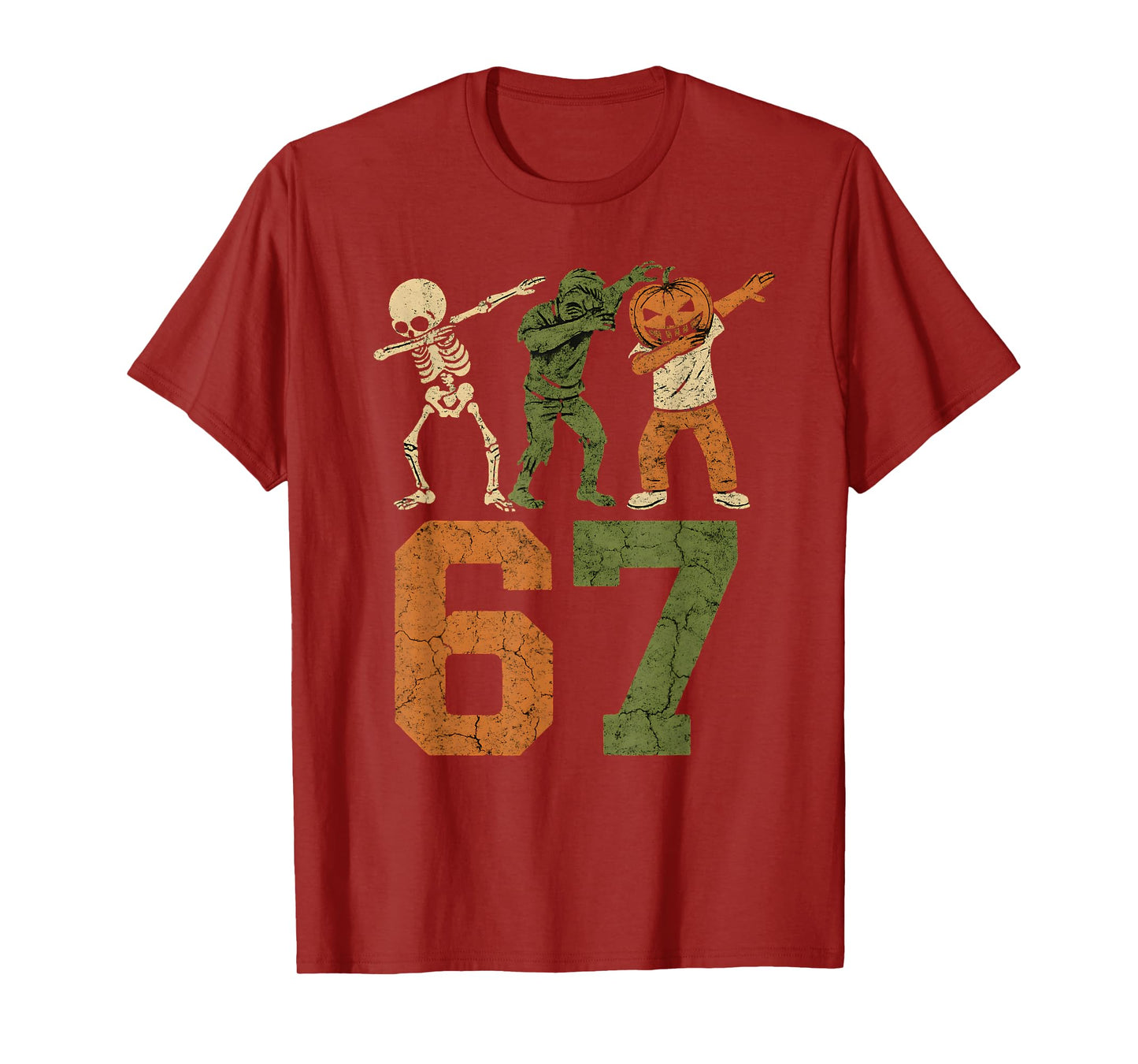 67 Meme Halloween Dabbing 6 7 Brainrot Six Seven Kids Boys T-Shirt