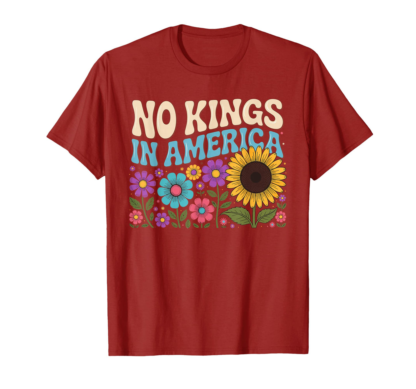 No King in America Patriotic Freedom Design T-Shirt