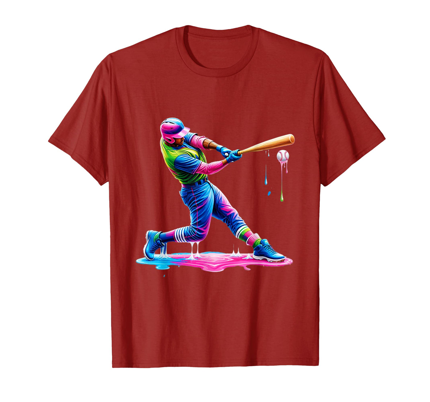 Baseball Player Drip Ice Cream Drip Baseball Stuff T-Shirt