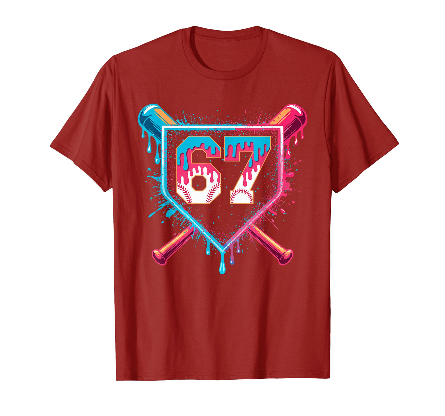 Baseball Ice Cream Drip Six Seven Gen Alpha Slang Meme 67 T-Shirt