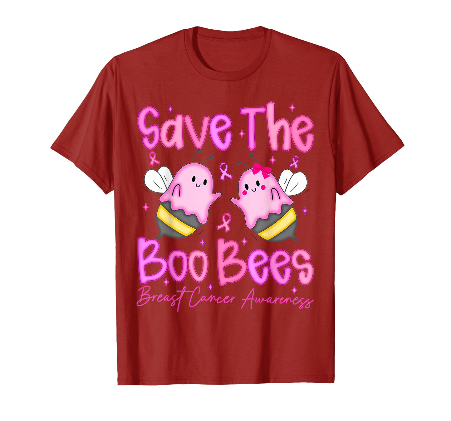 Save The Boo Bees Funny Breast Cancer Awareness Halloween T-Shirt