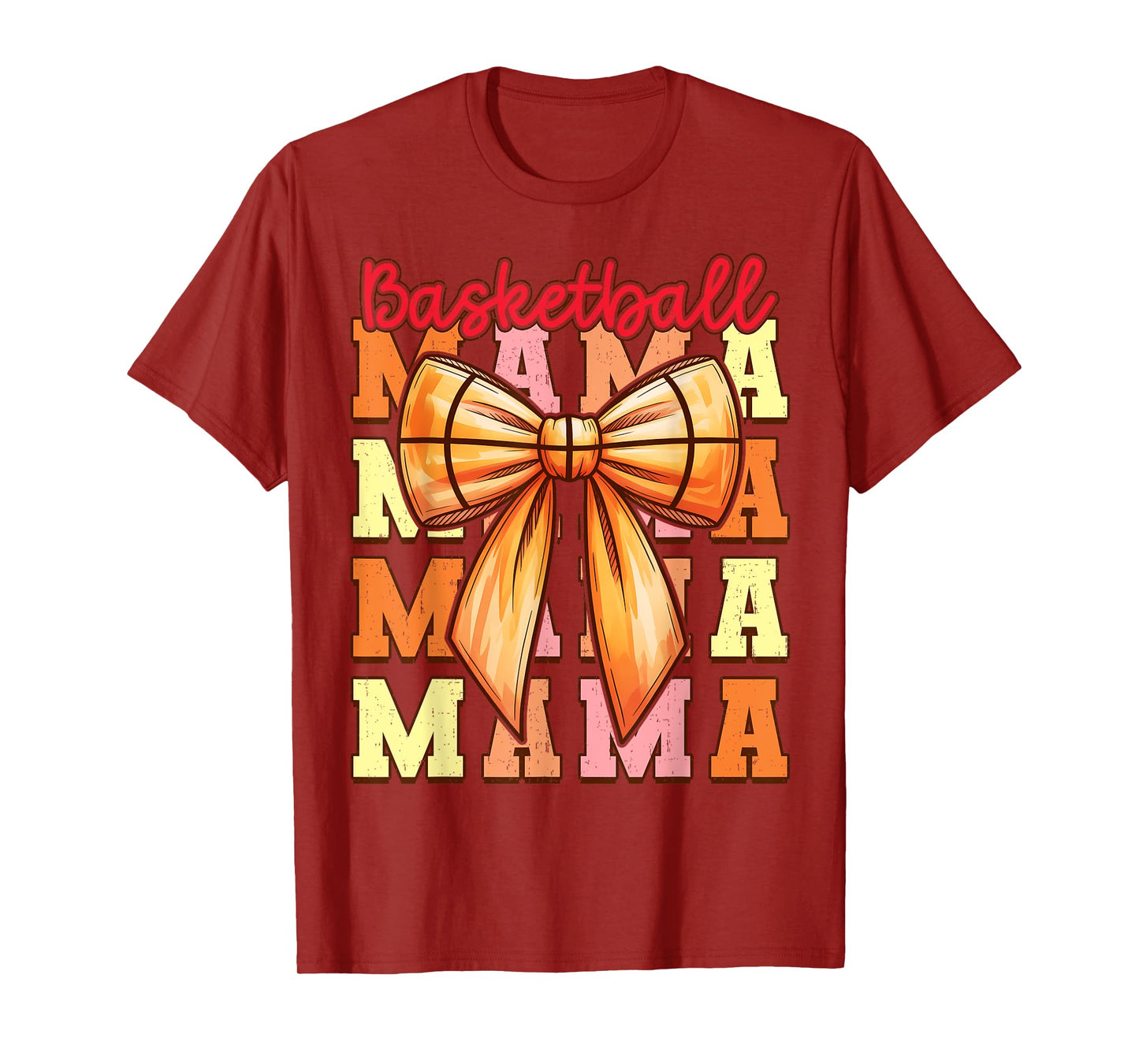 Cute Coquette Bow Game Day Basketball Mama for Mom Girls T-Shirt