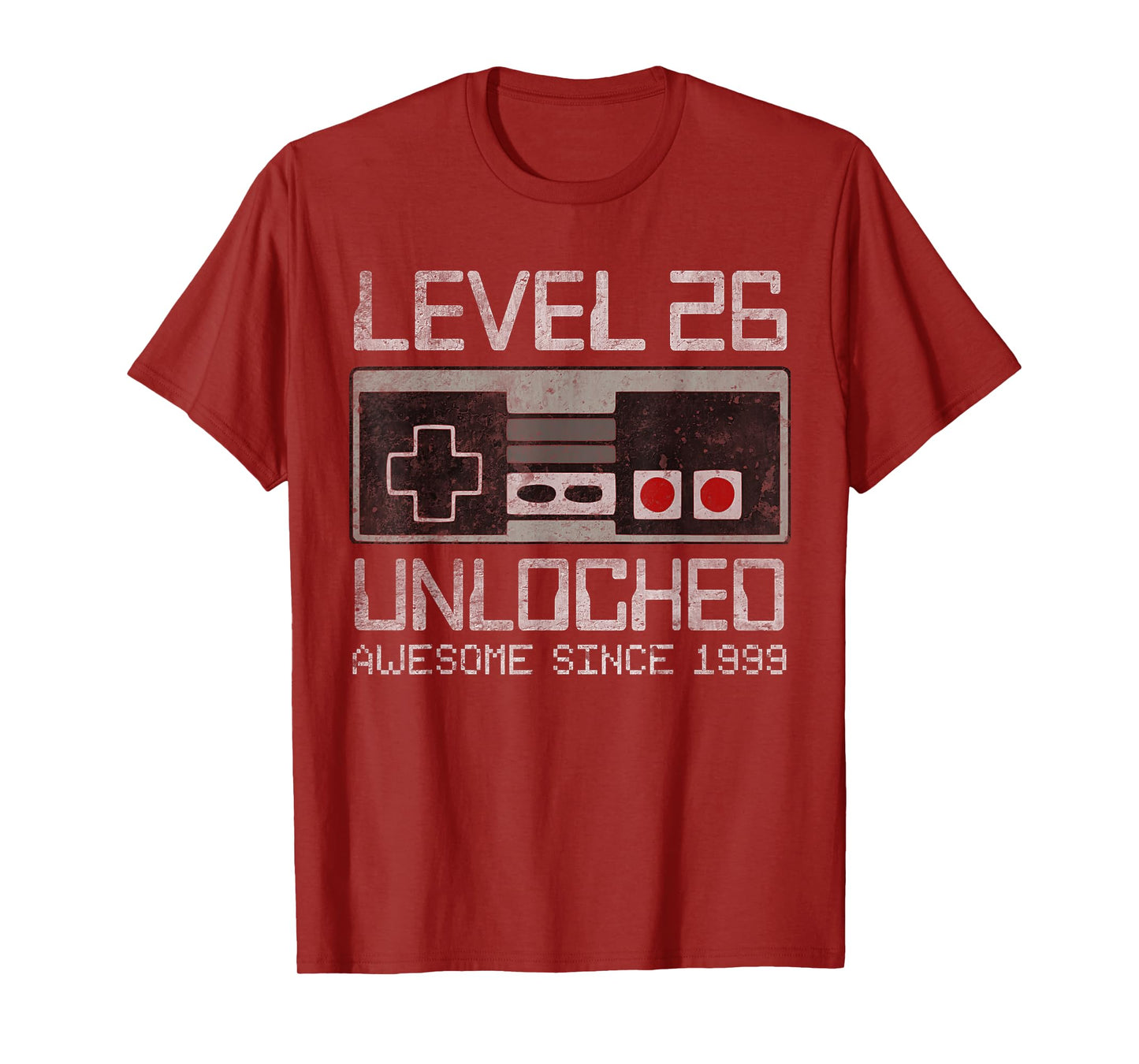 Level 26 Unlocked 26th Birthday 26 Year Old Video Gamer Boy T-Shirt