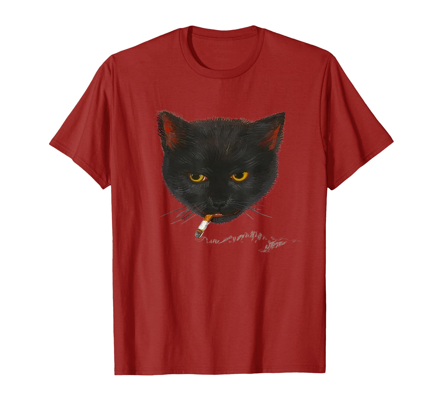 smoking cat graphic T-Shirt