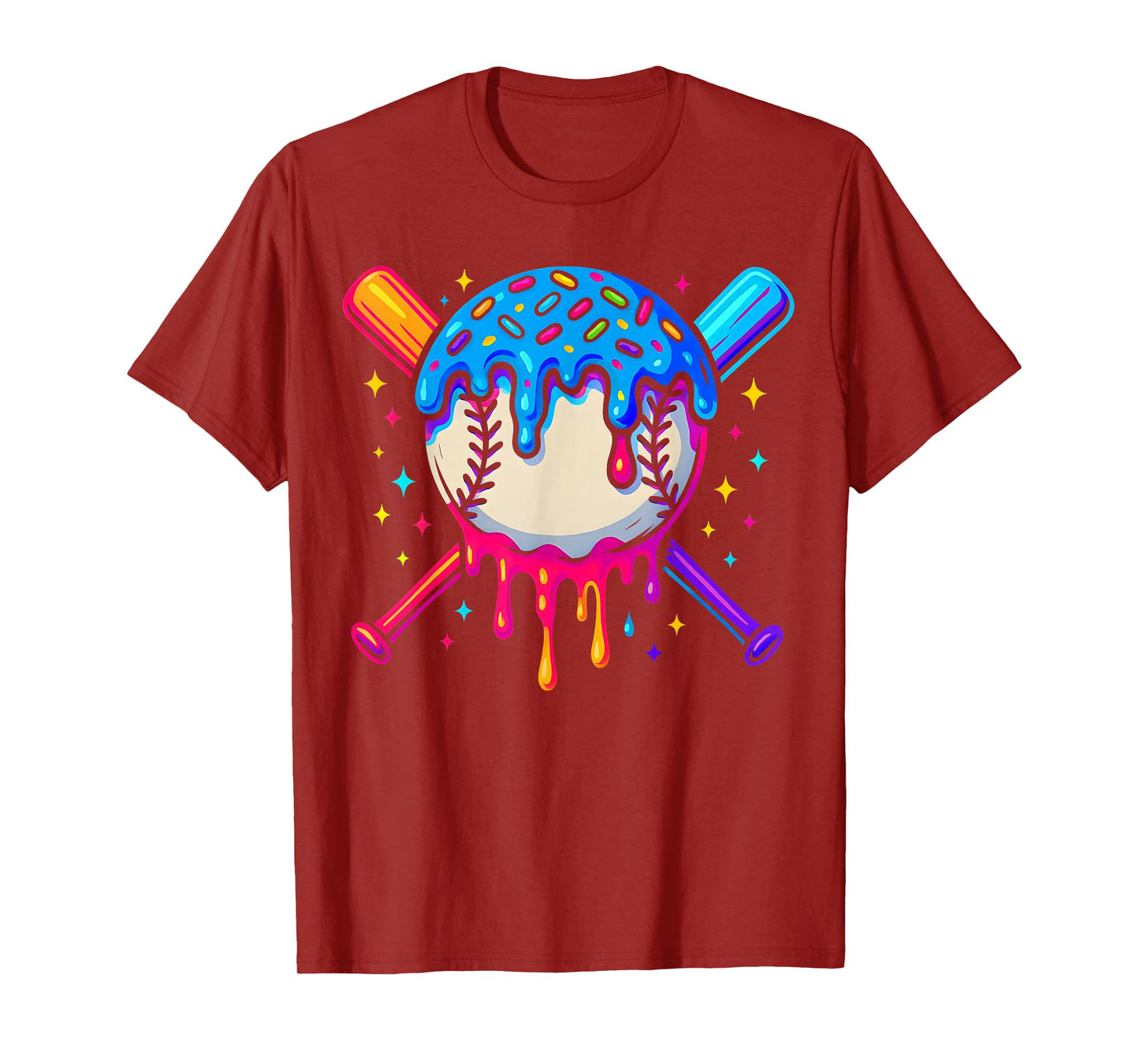 Baseball Drip Boys Ice Cream Drip Summer Sweet Baseball T-Shirt
