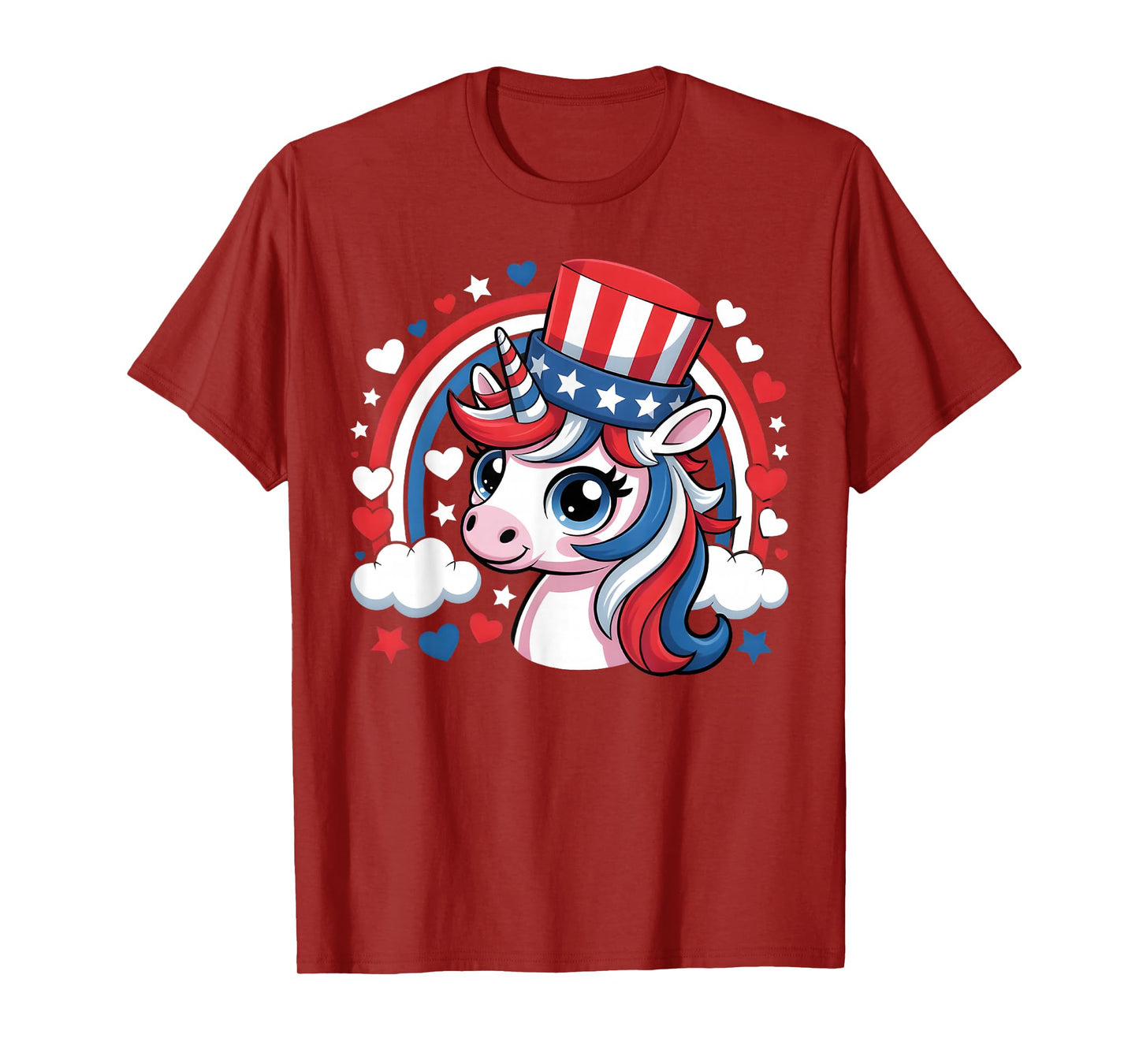 Patriotic Unicorn Veterans Day Red White Blue USA Americorn T-Shirt