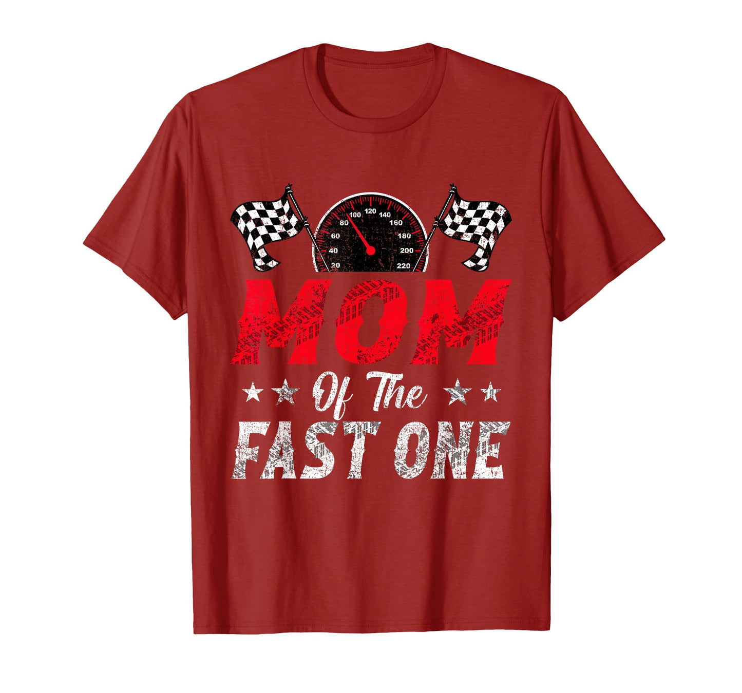 Mom Of The Fast One 1st Birthday Racing Car Family T-Shirt